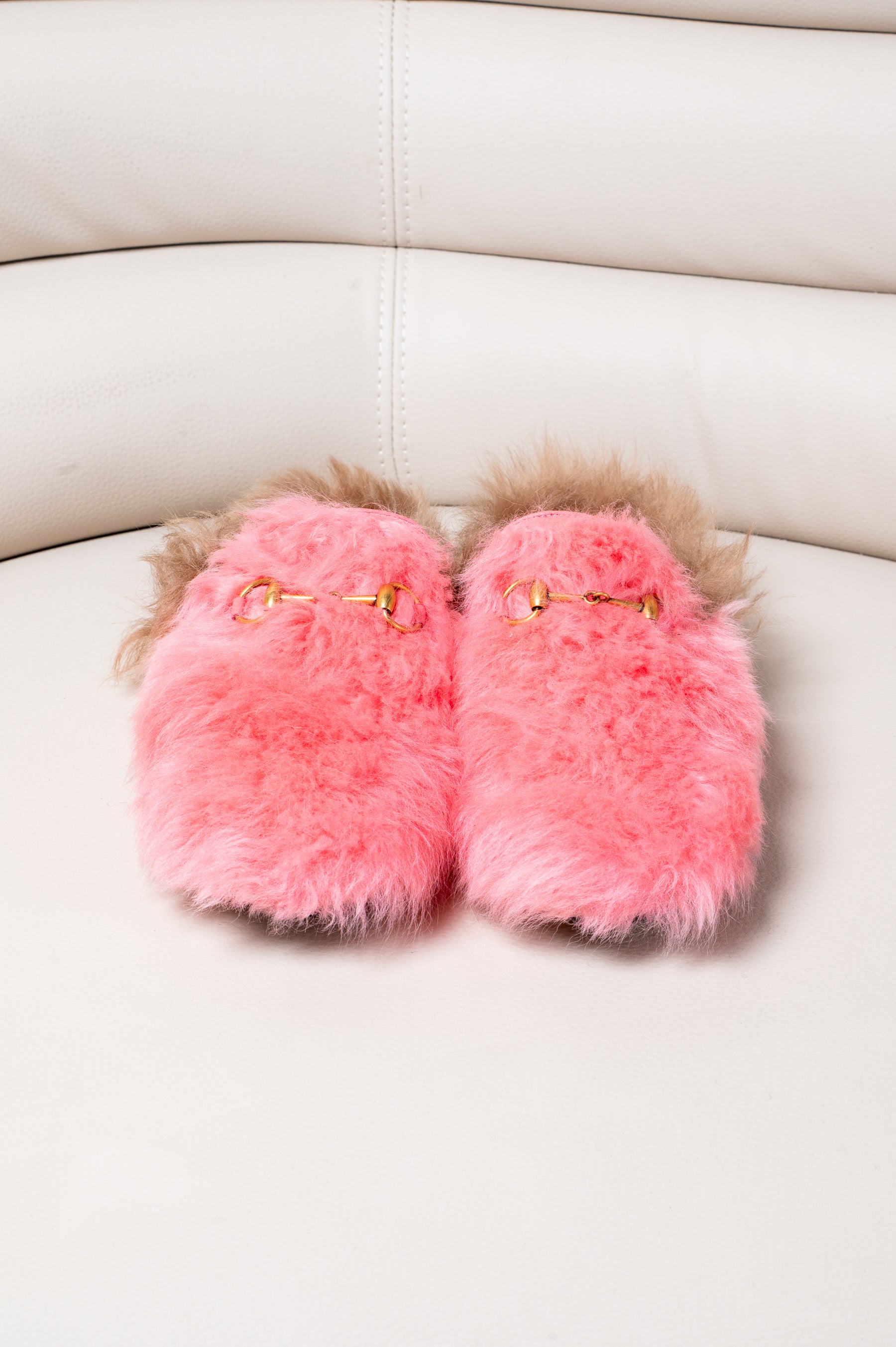 Pink Fur Mules Princetown