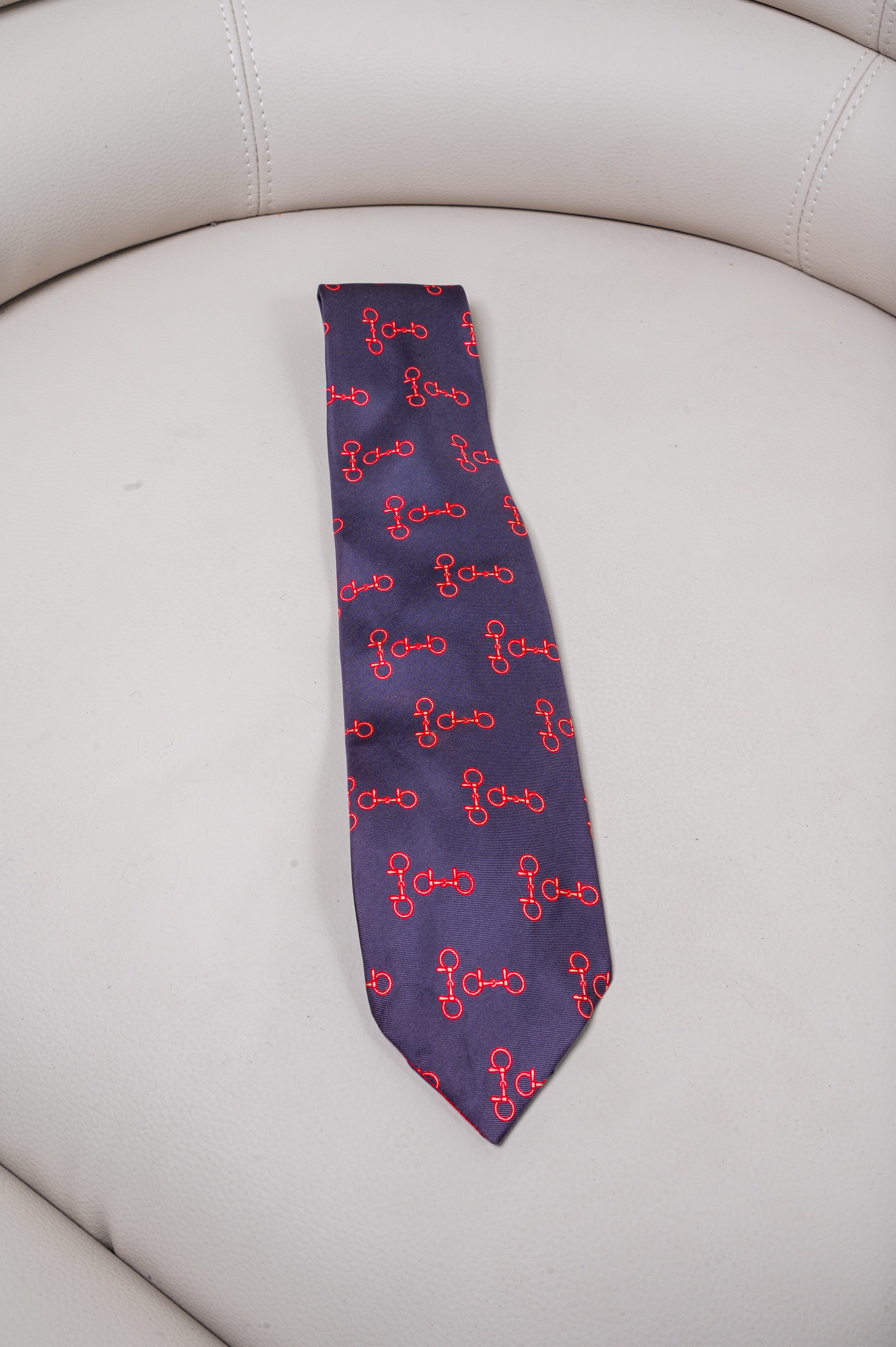 Horsebit Printed Tie