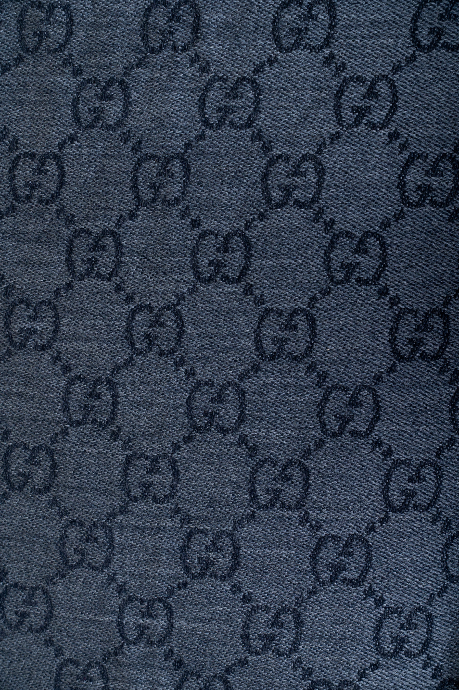 Grey Monogram Wool Scarf