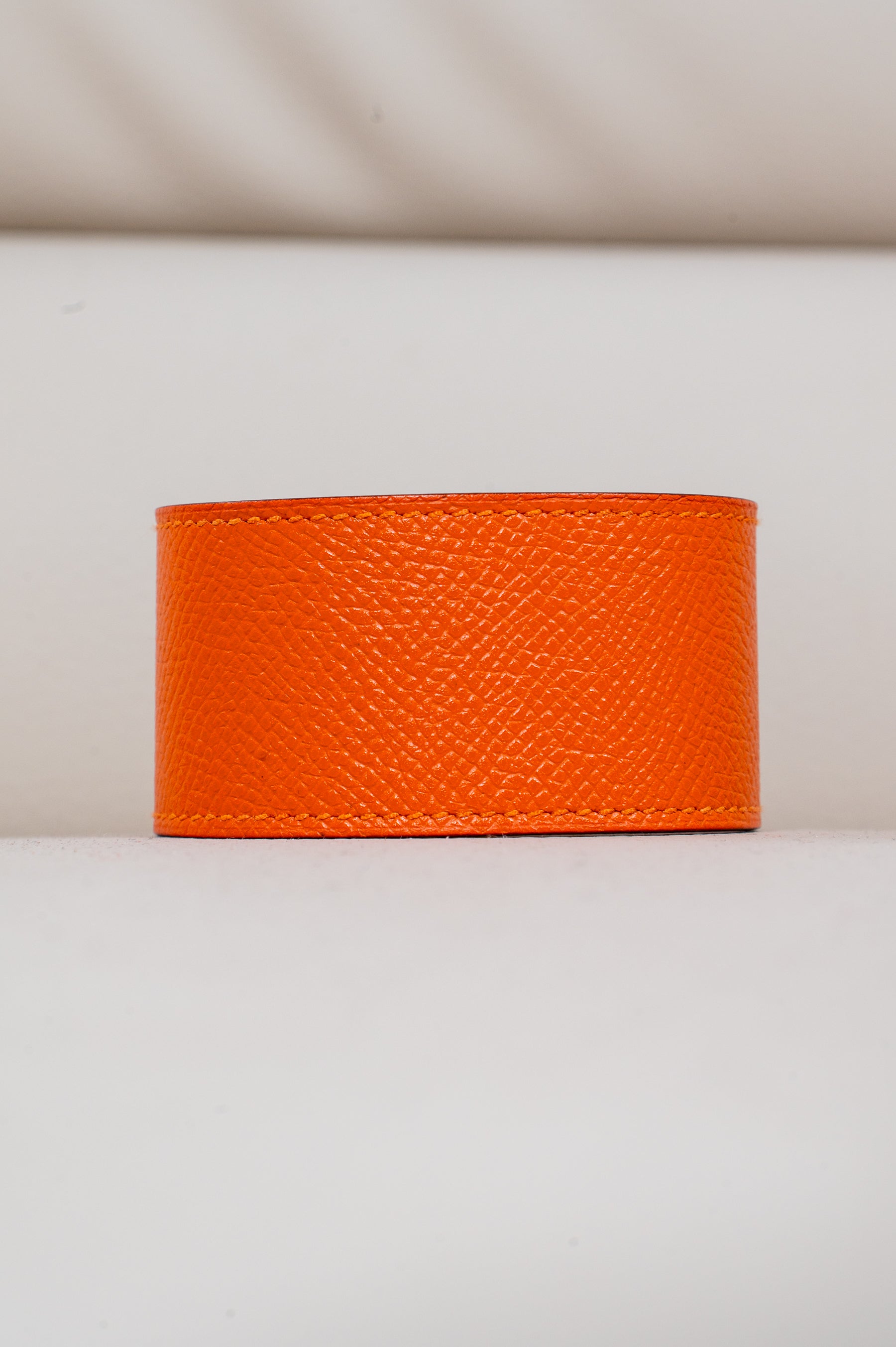 Orange Grained Leather Kelly Dog Bracelet