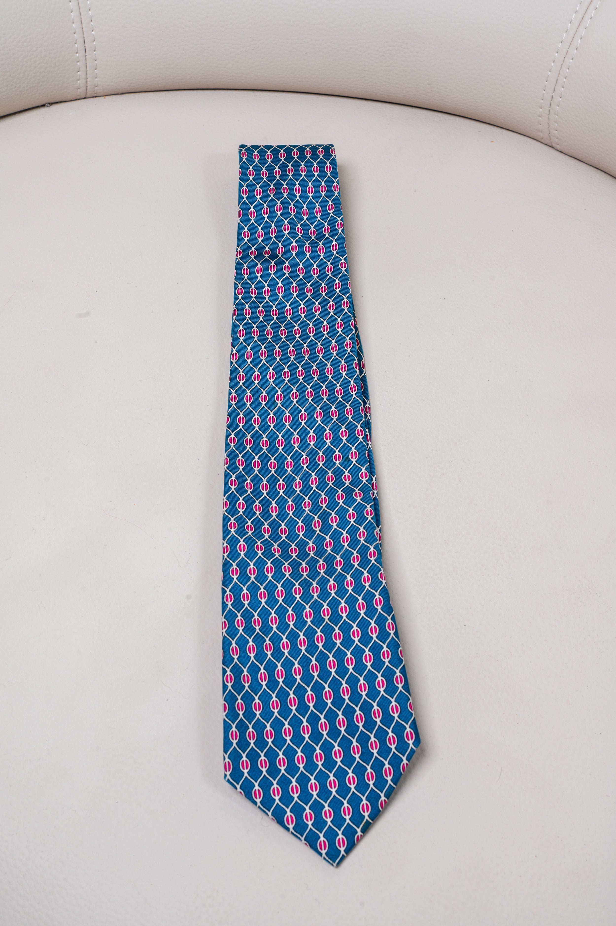 Blue & Pink Printed Tie