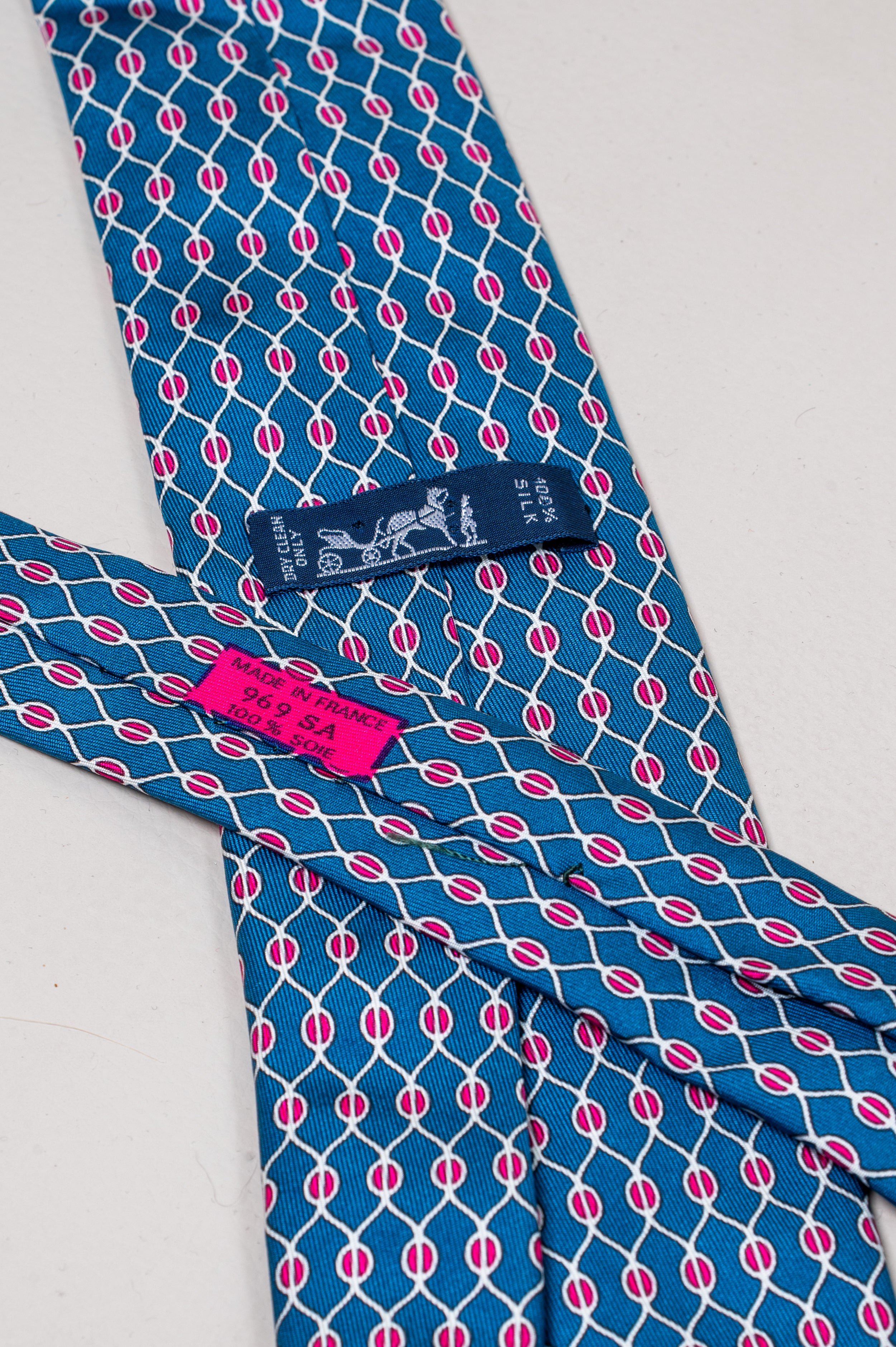 Blue & Pink Printed Tie