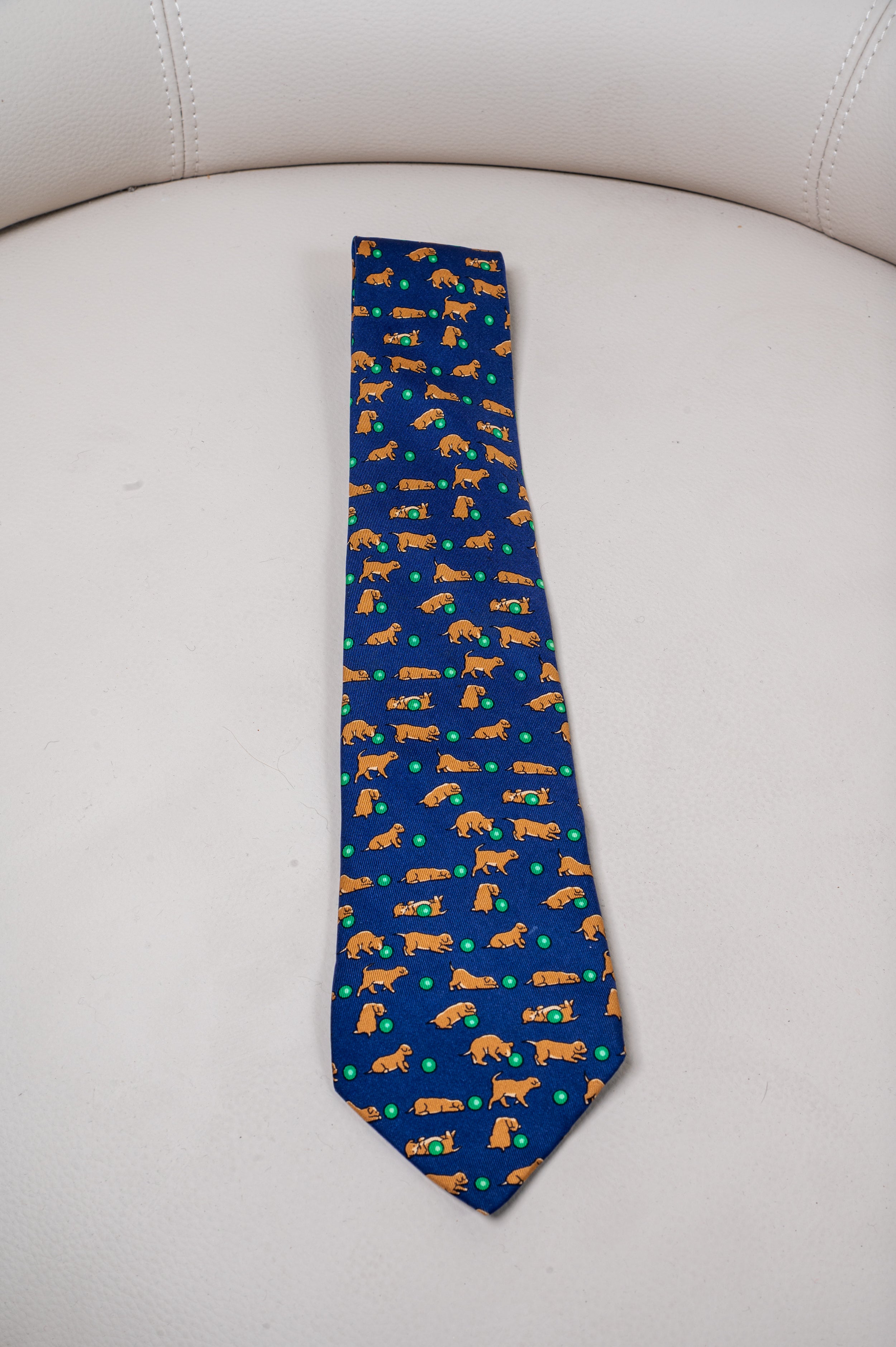 Dog w/ Ball Printed Tie