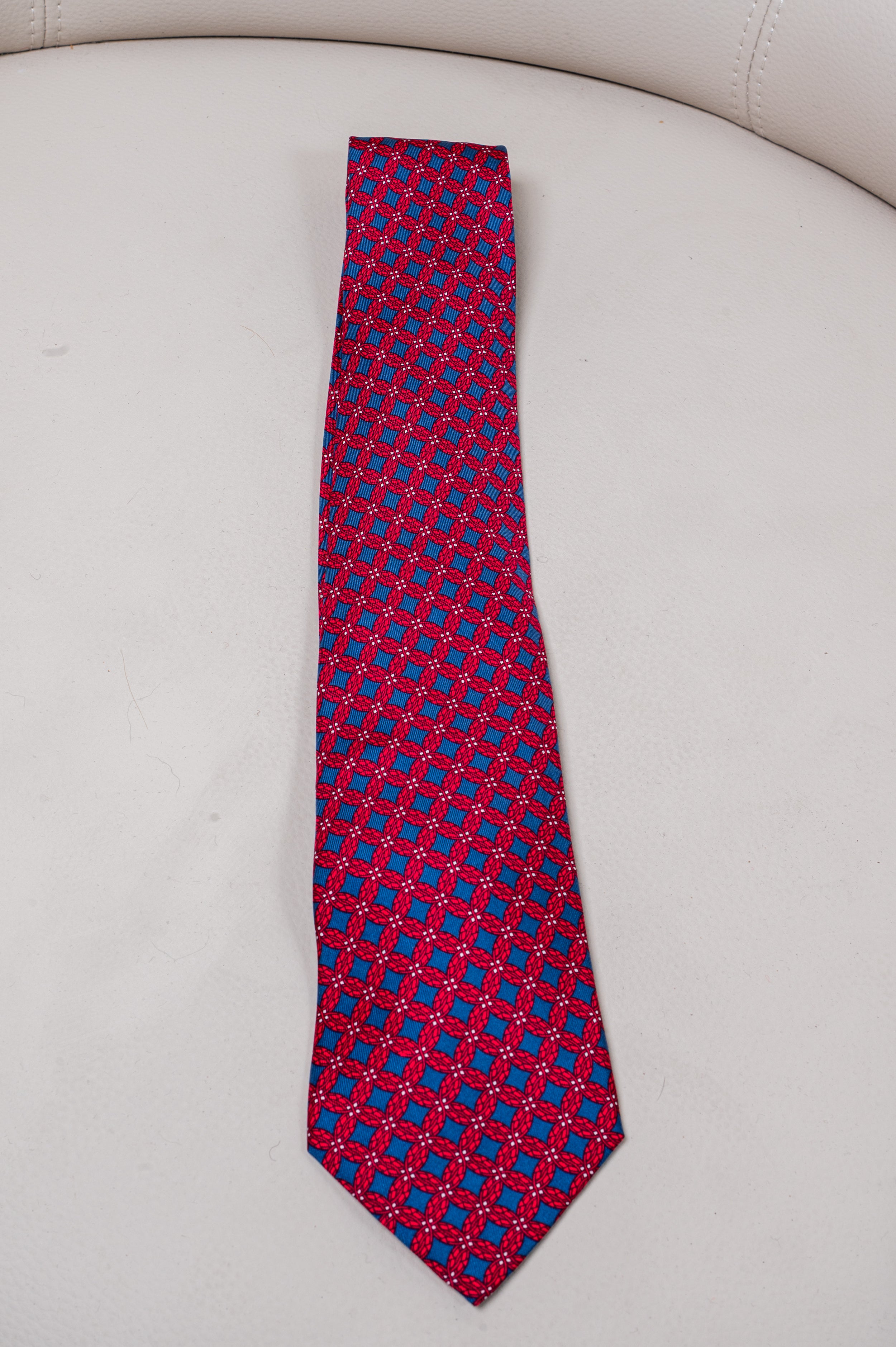 Red & Blue Printed Tie