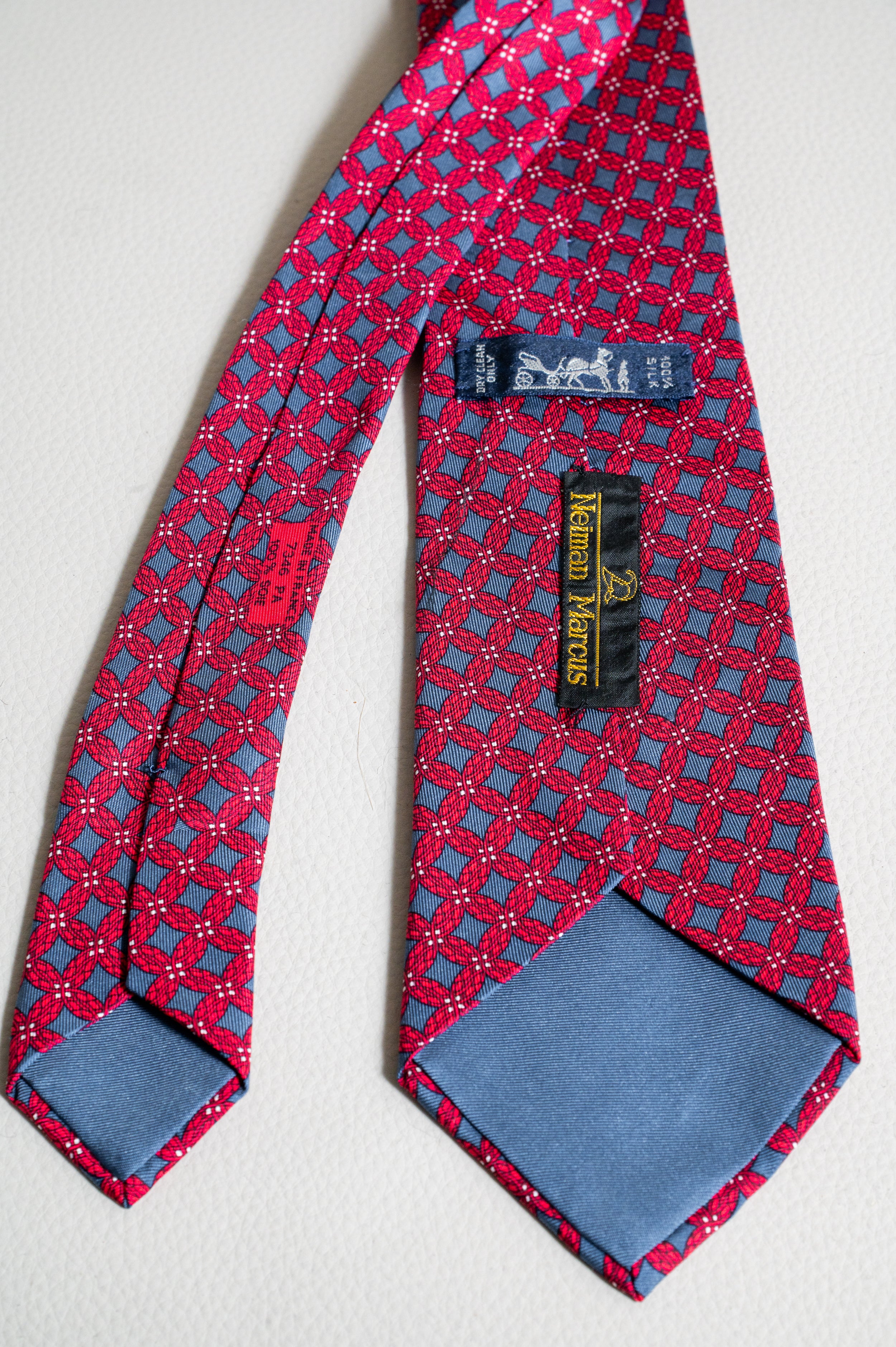 Red & Blue Printed Tie