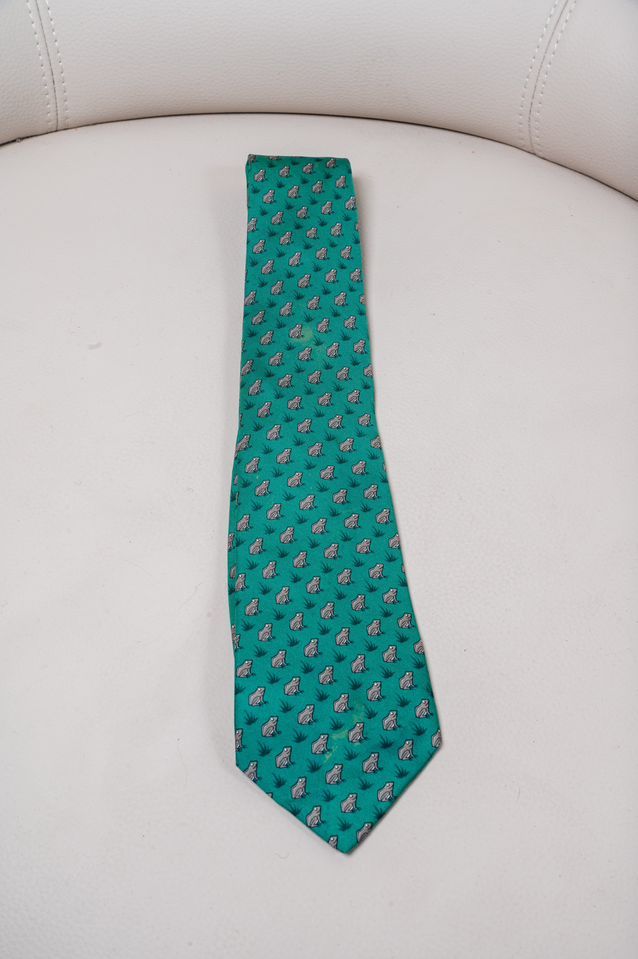 Green Frog Printed Tie
