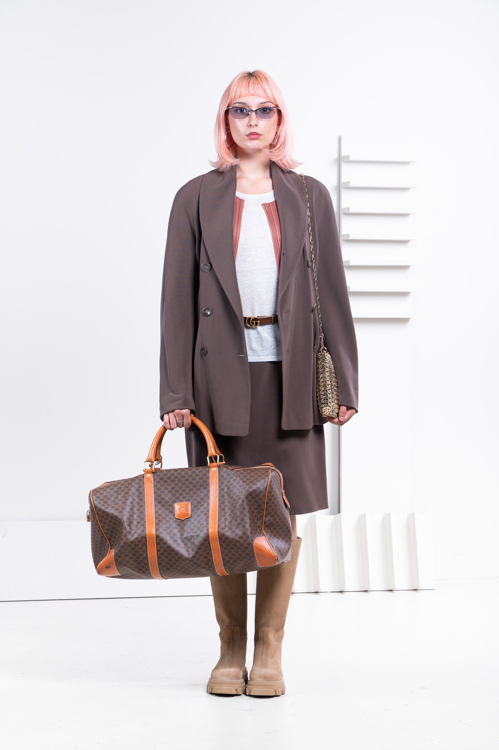 Vintage Brown Double Breasted Blazer