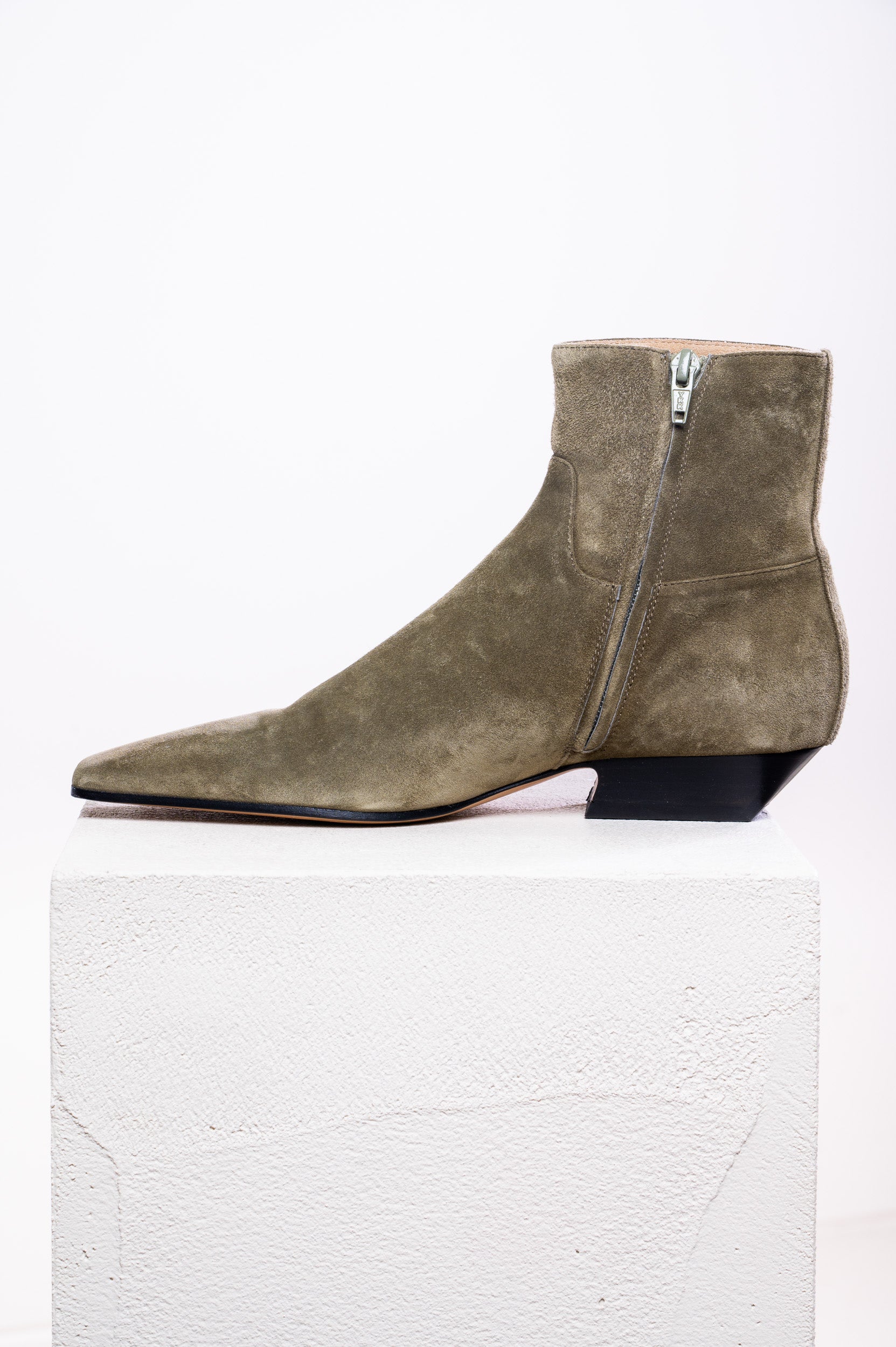 Khaki Marfa Suede Ankle Boot