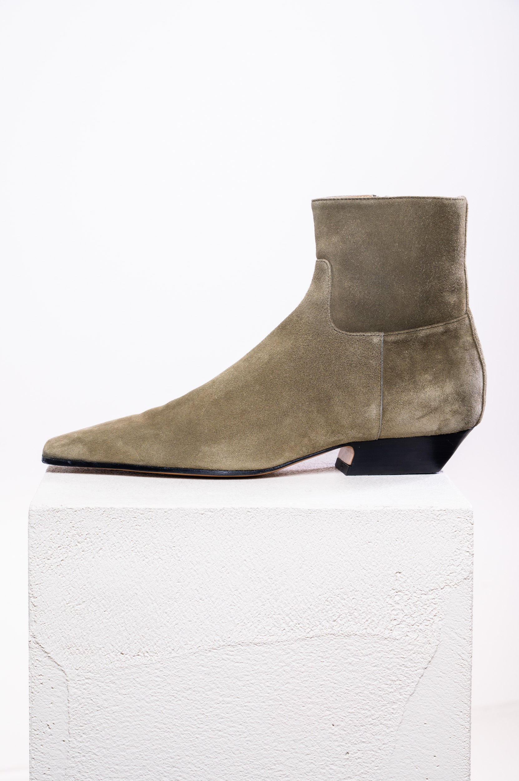 Khaki Marfa Suede Ankle Boot