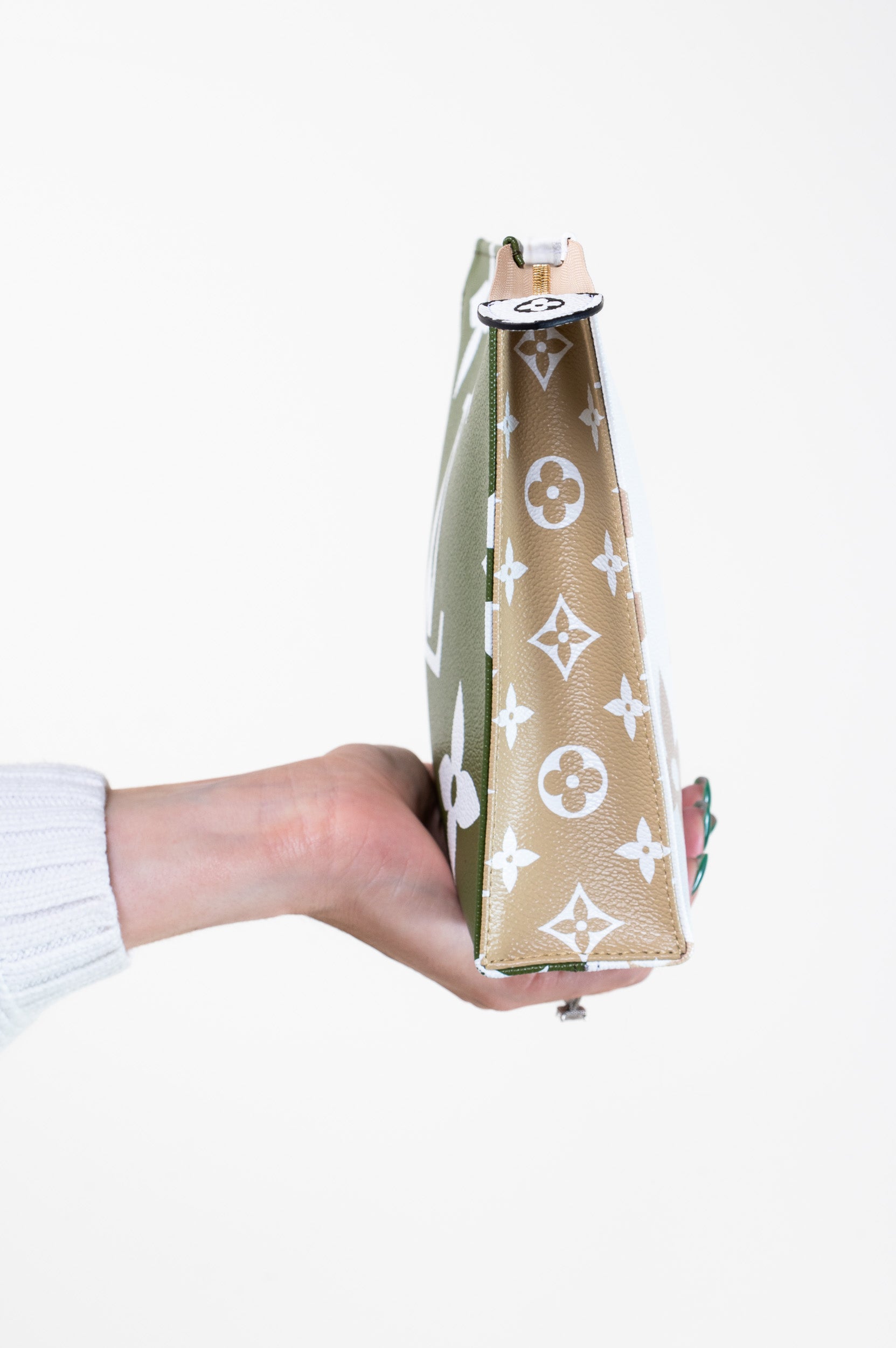 Additional side view of Louis Vuitton Limited Edition Giant Khaki Monogram Toiletry Pouch 26