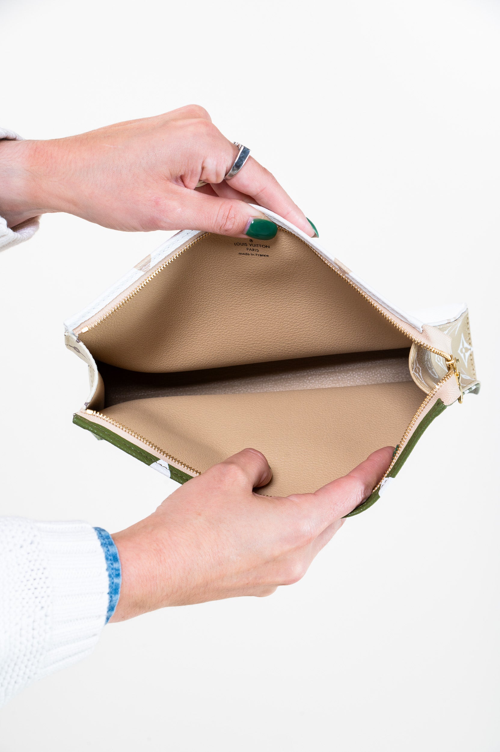 Inside view of Louis Vuitton Limited Edition Giant Khaki Monogram Toiletry Pouch 26
