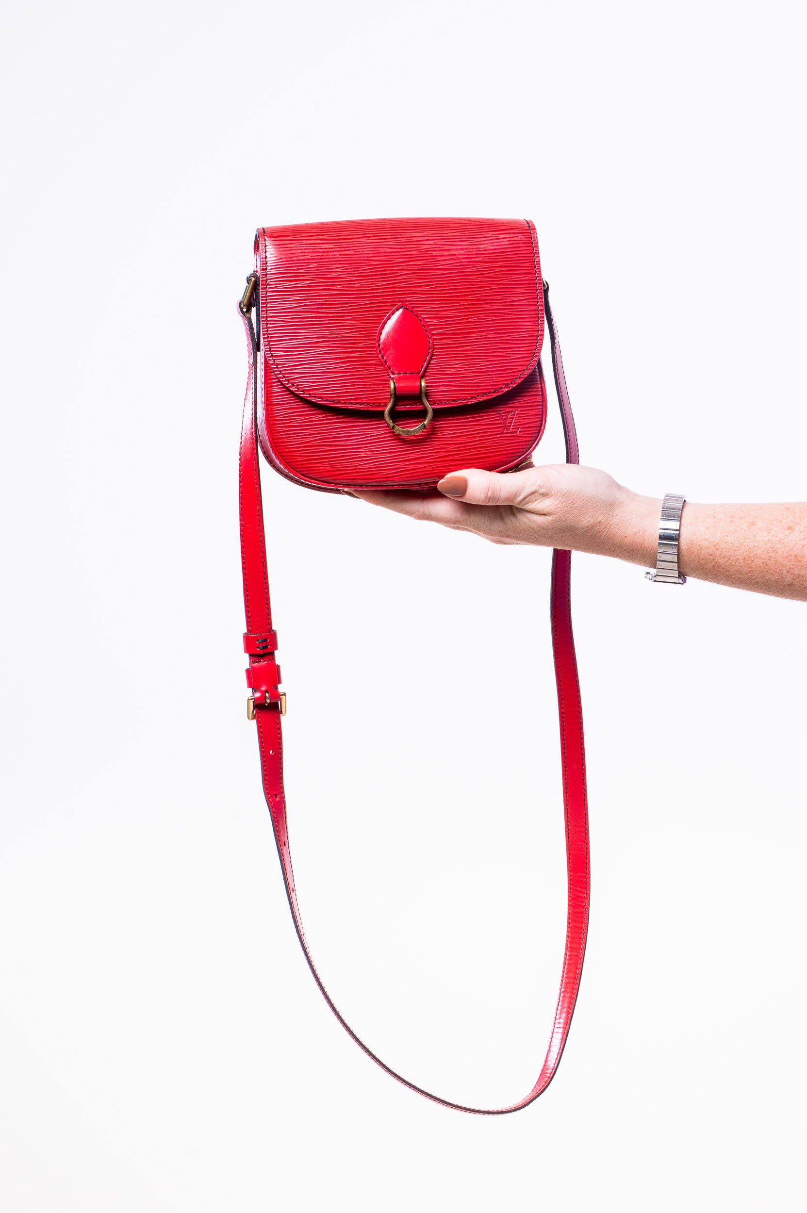 Red Mini Epi Leather Saint Cloud Shoulder Bag