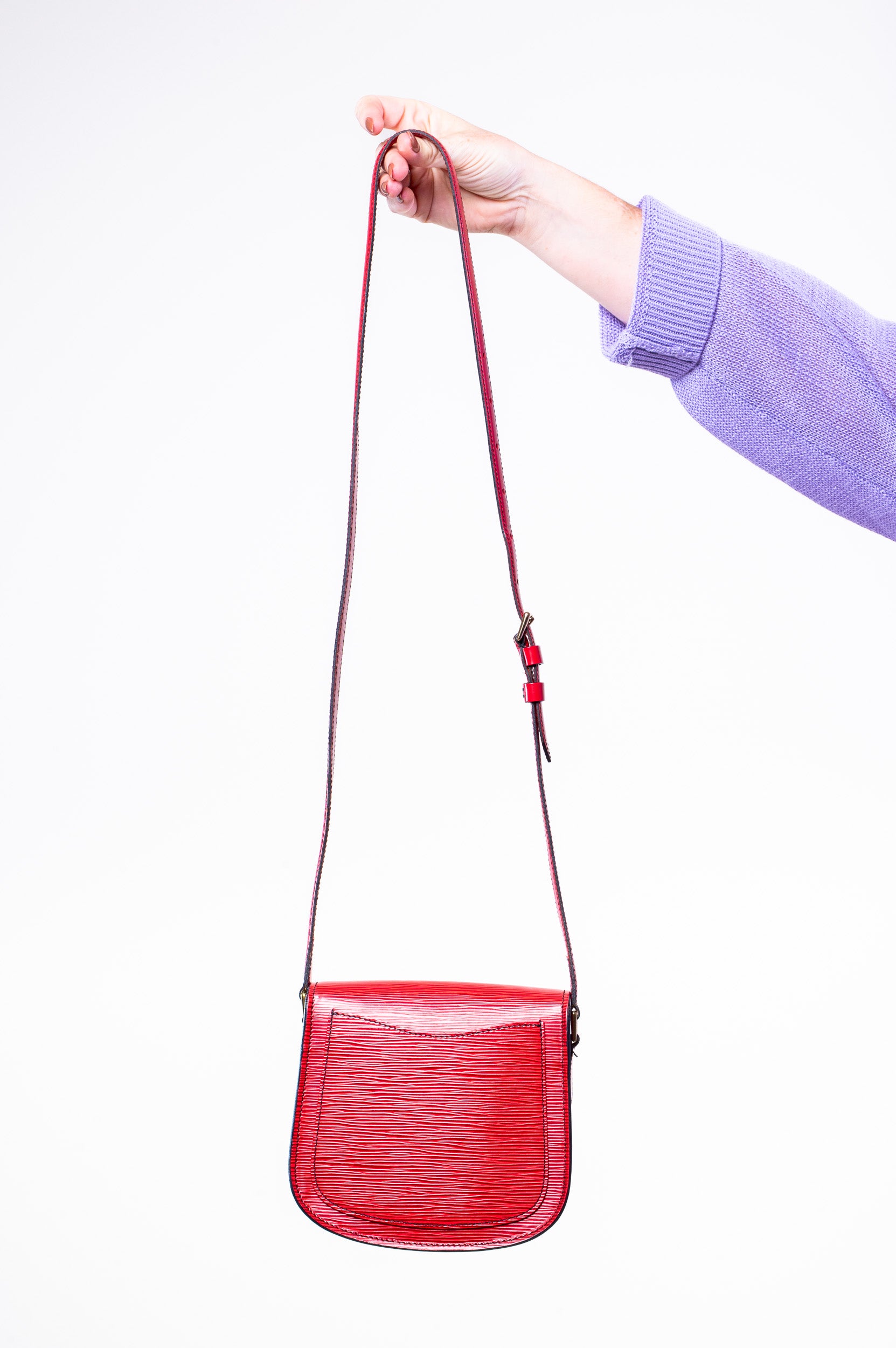 Red Mini Epi Leather Saint Cloud Shoulder Bag