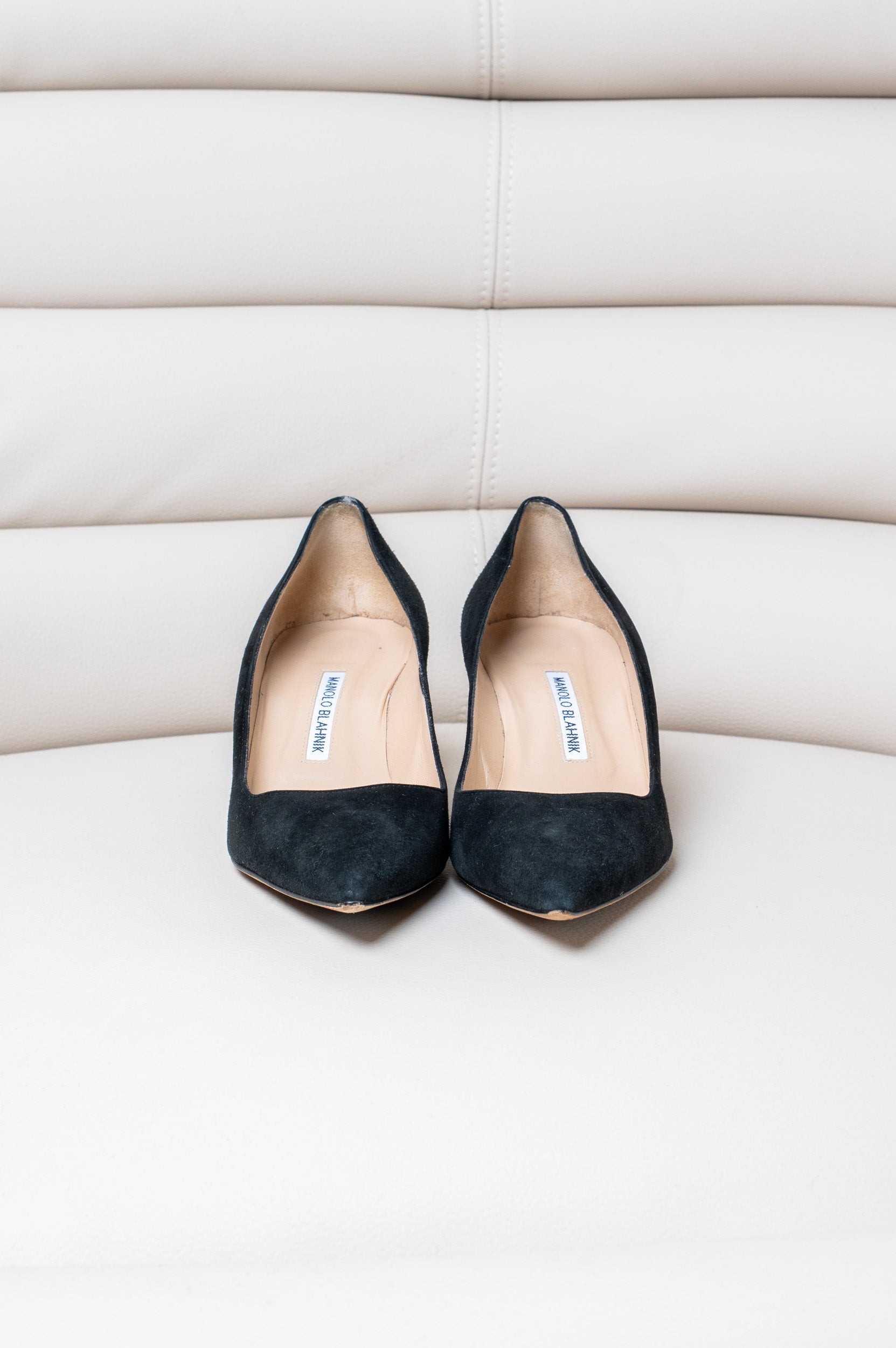Black Suede BB 70 Pointed Toe Pump
