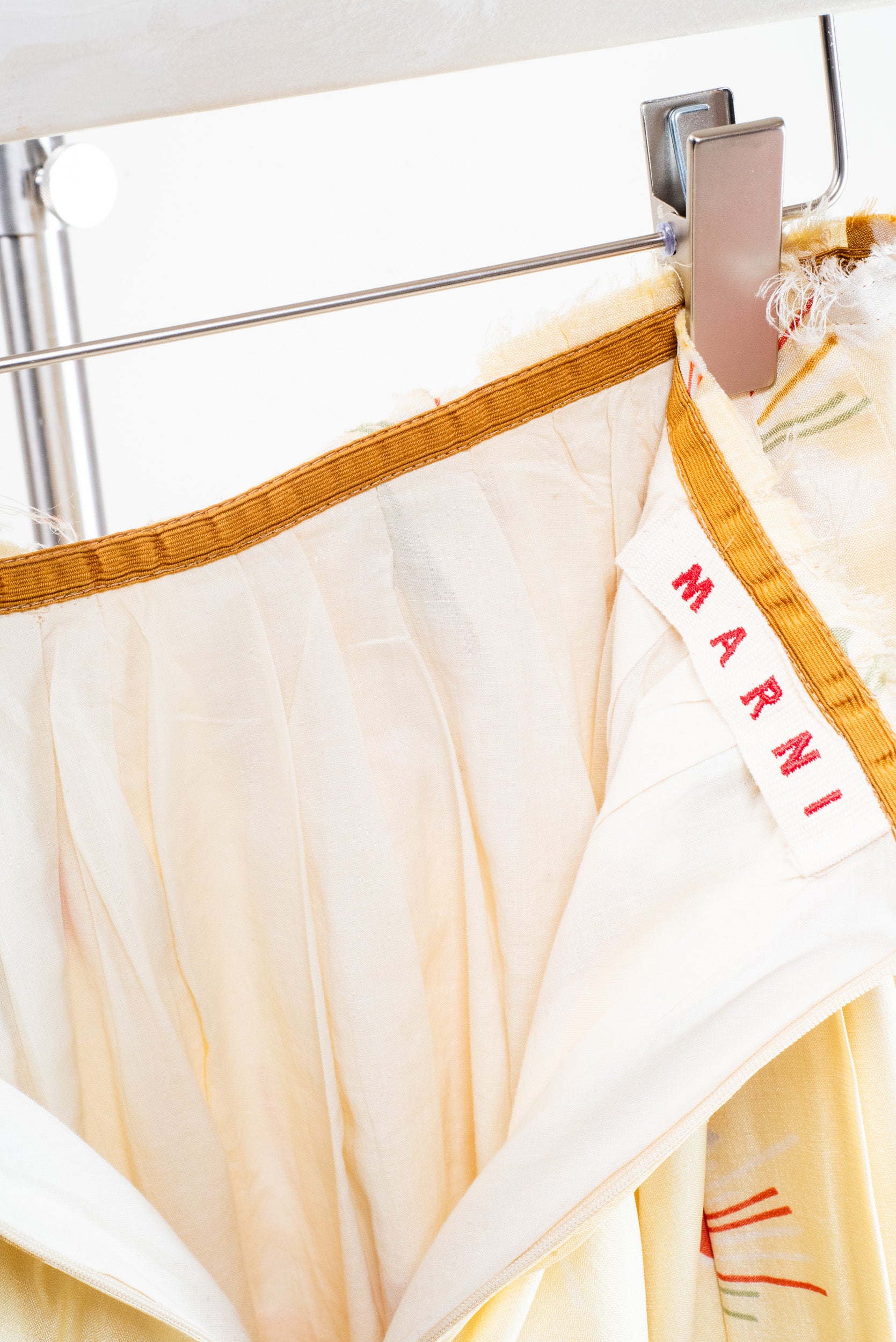 Pale Yellow Bubble Mini Skirt