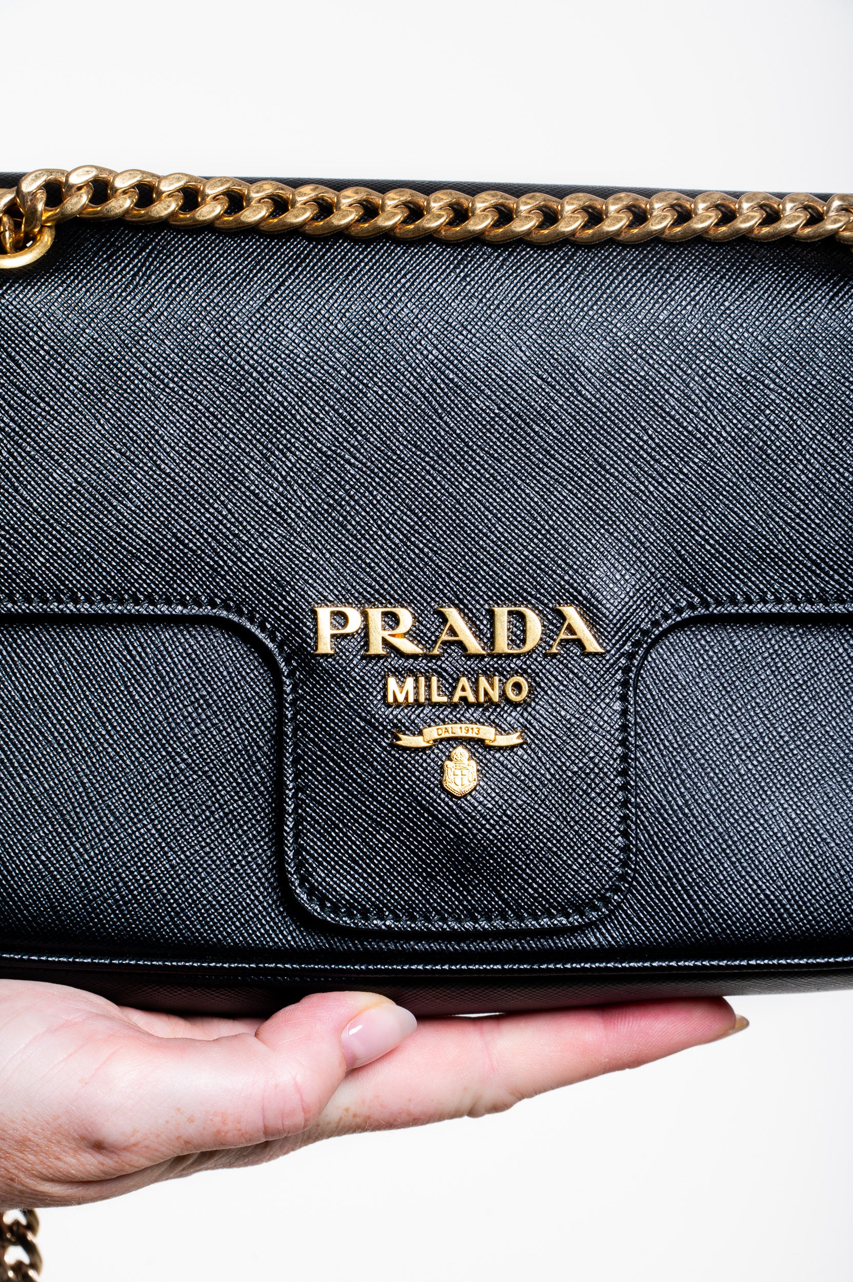 Black Saffiano Leather Crossbody Bag