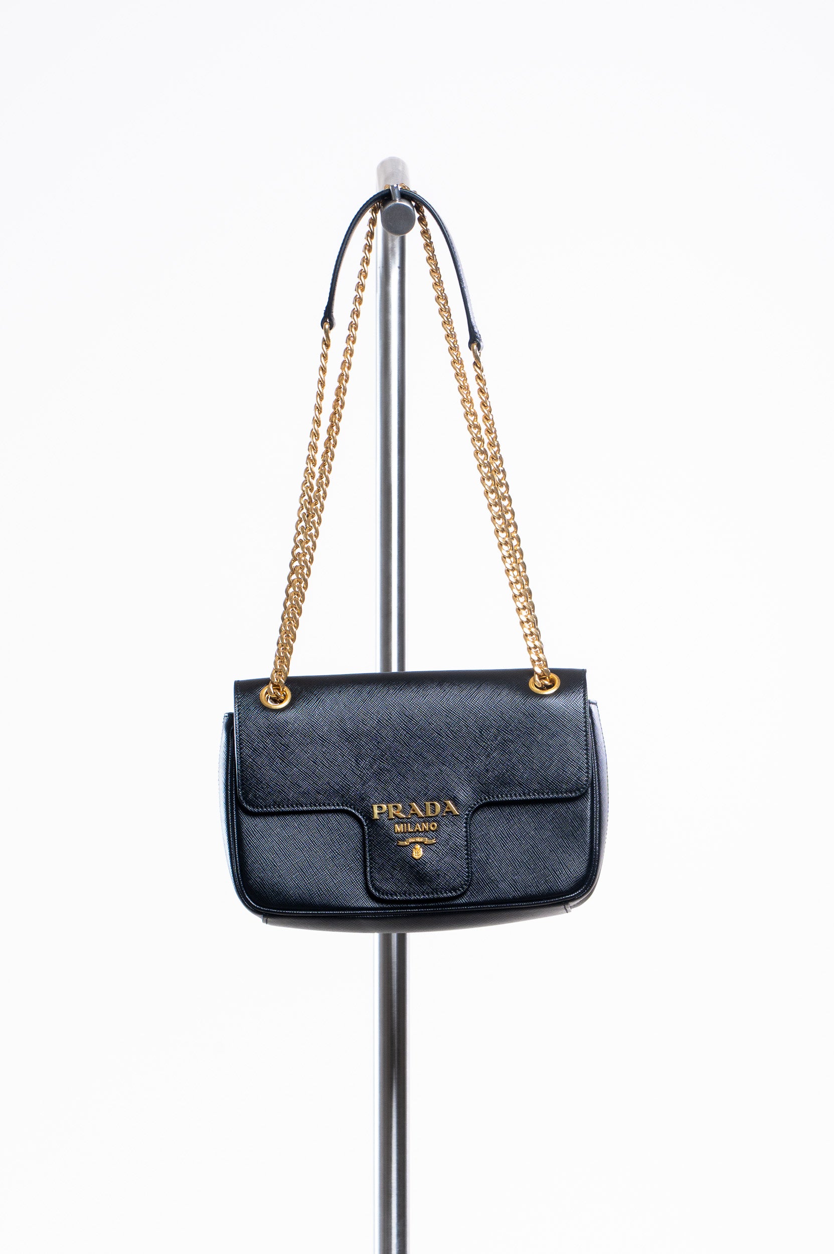 Black Saffiano Leather Crossbody Bag