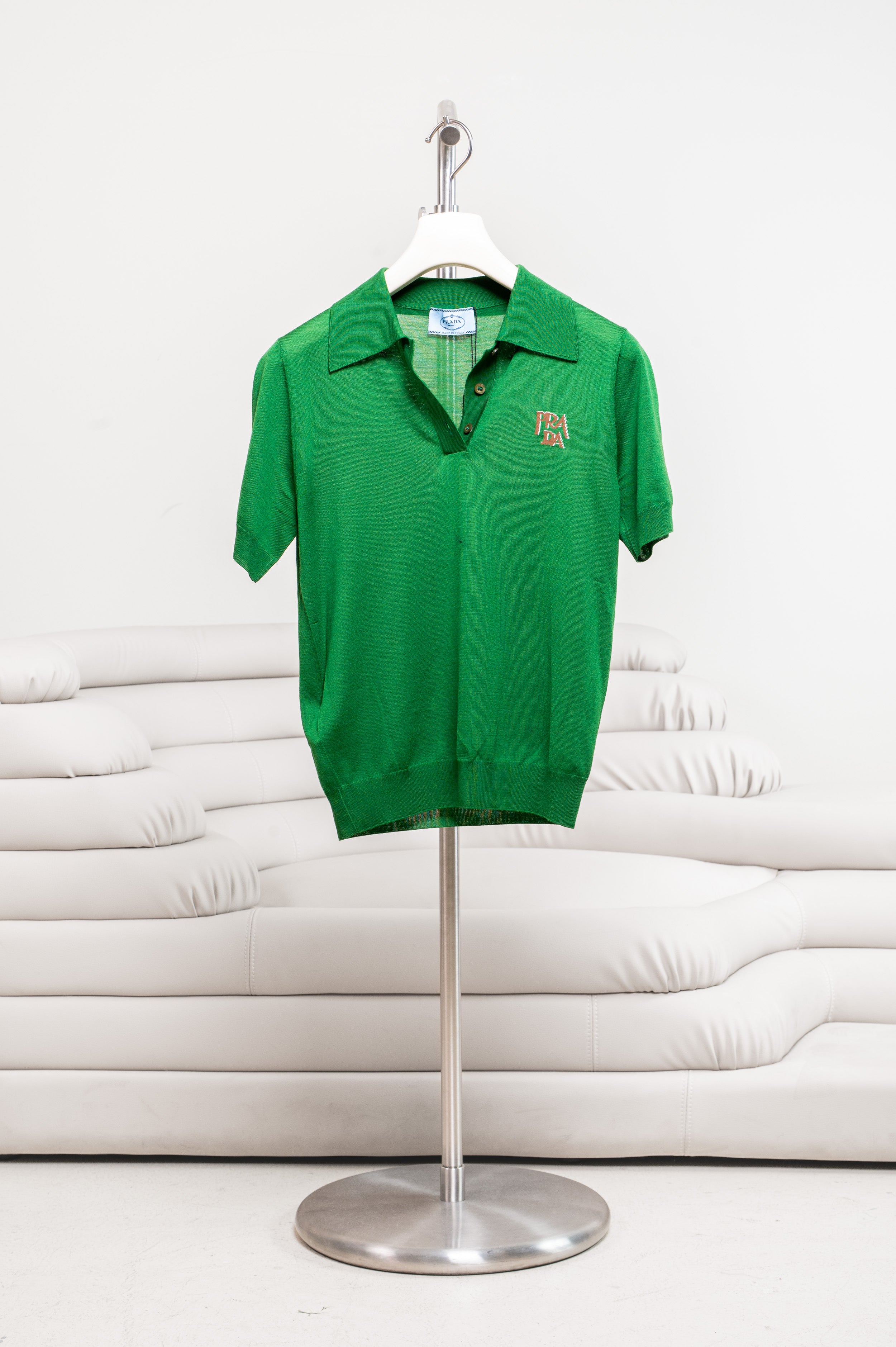 Green Superfine Wool Polo Shirt