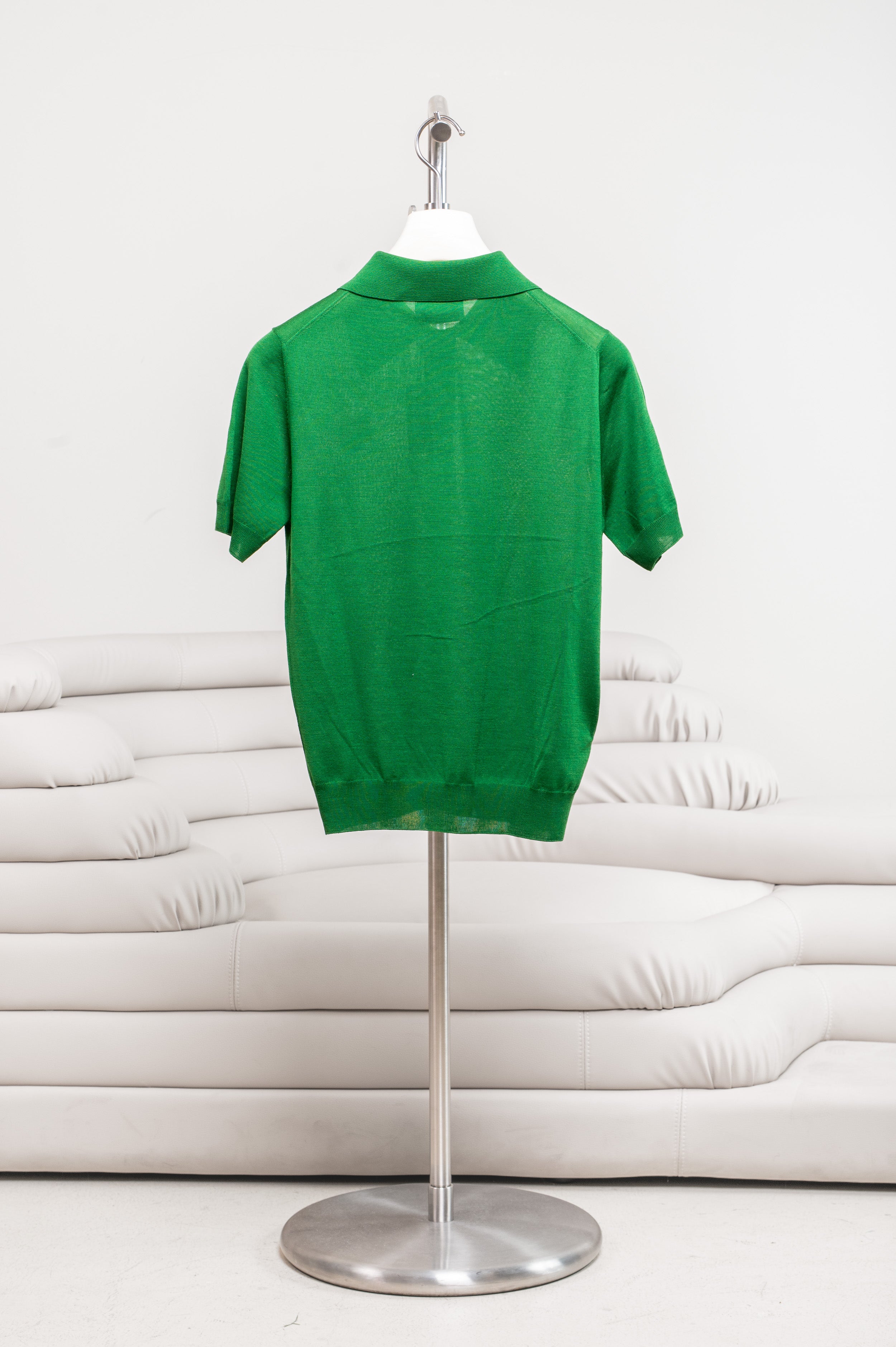Green Superfine Wool Polo Shirt