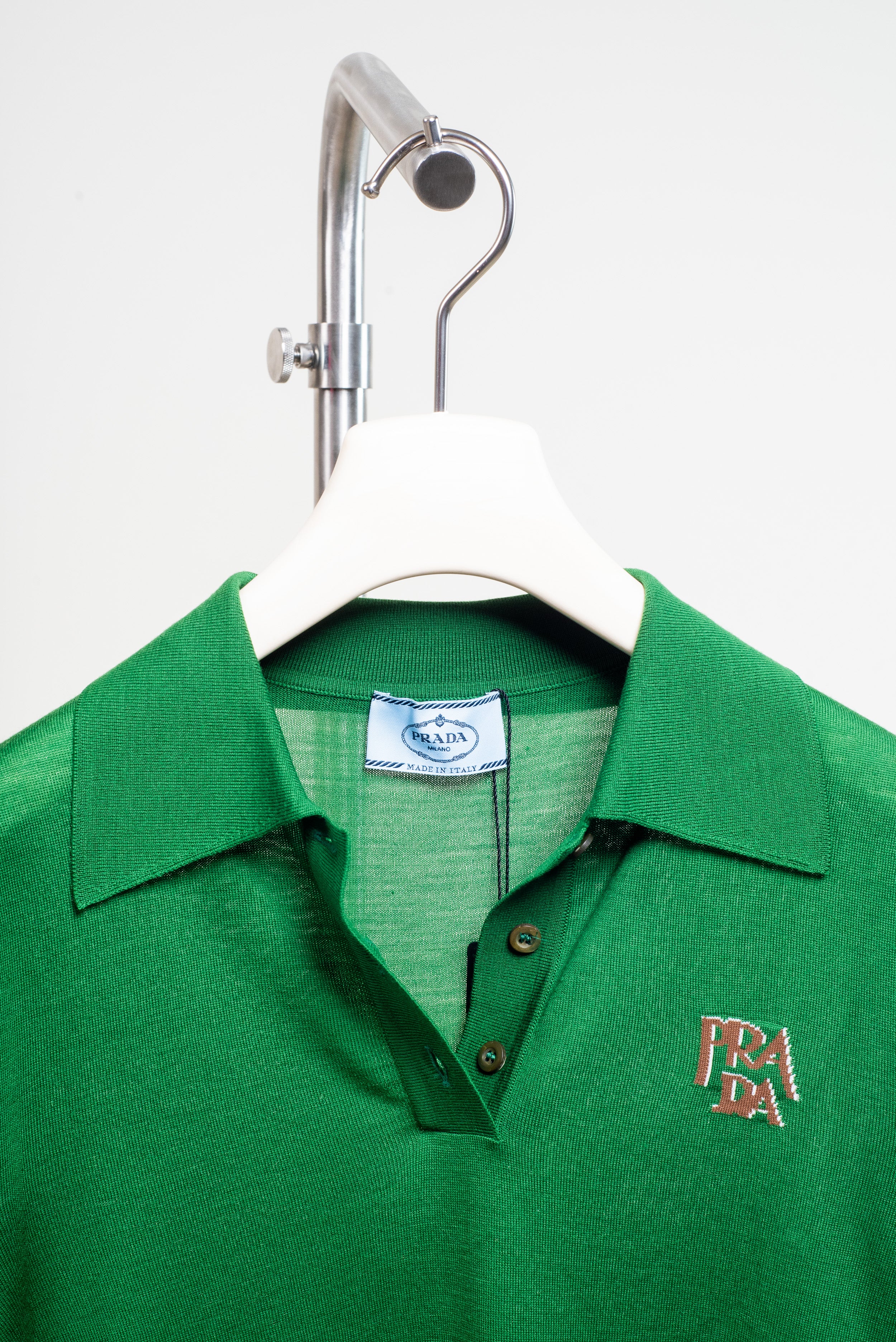 Green Superfine Wool Polo Shirt