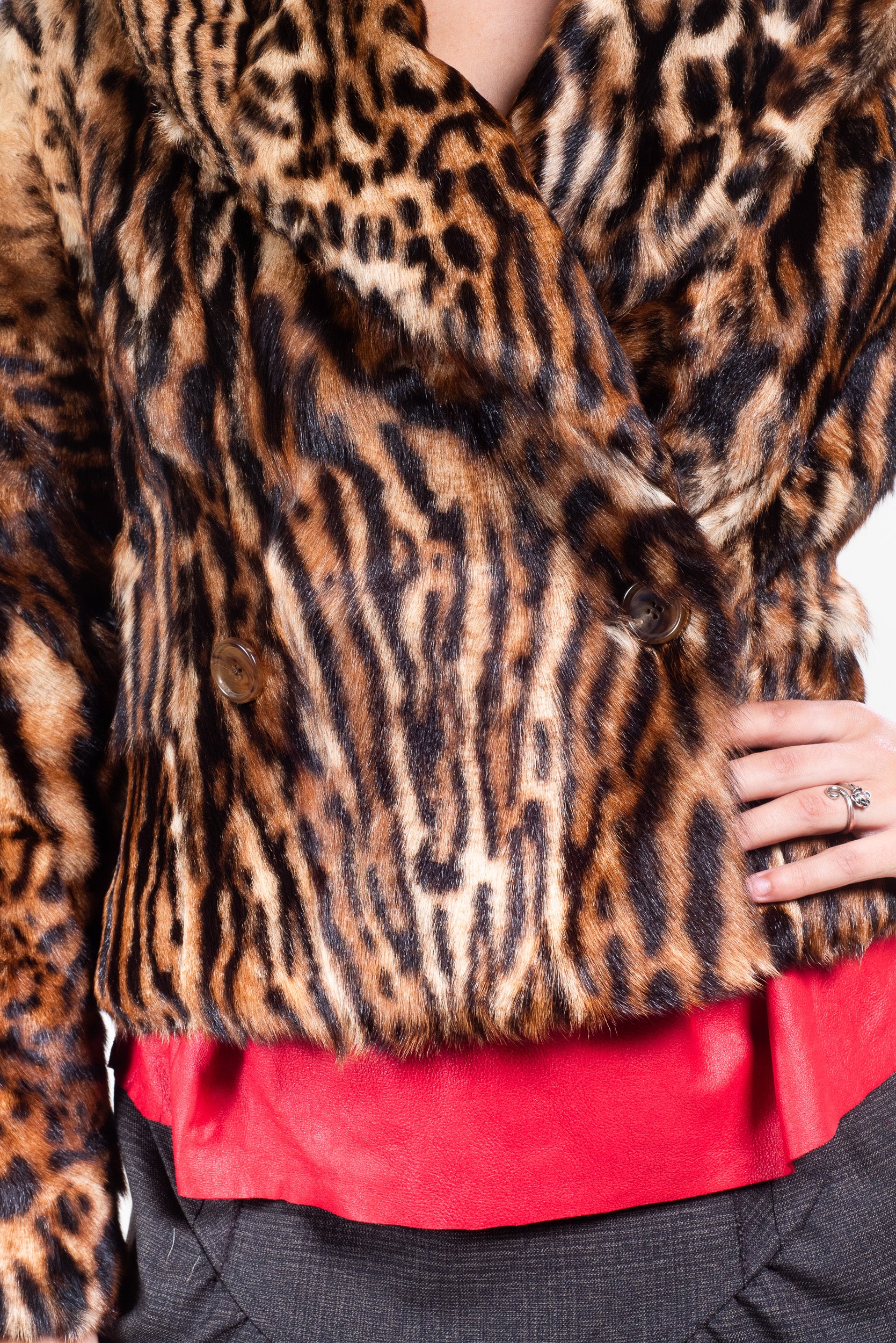 Vintage Leopard Print Fur Jacket