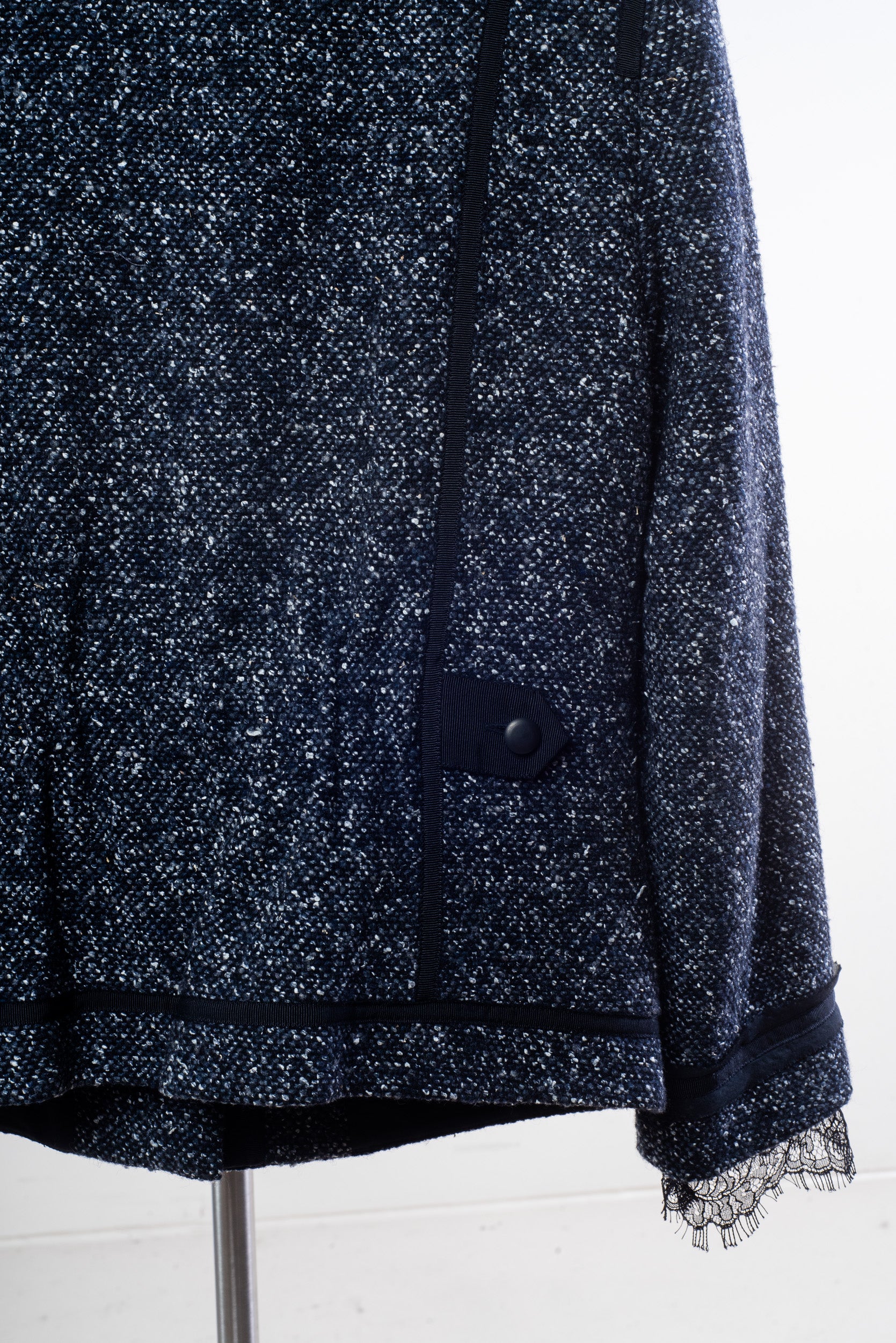 Black and White Speckled Blazer and Skirt Set