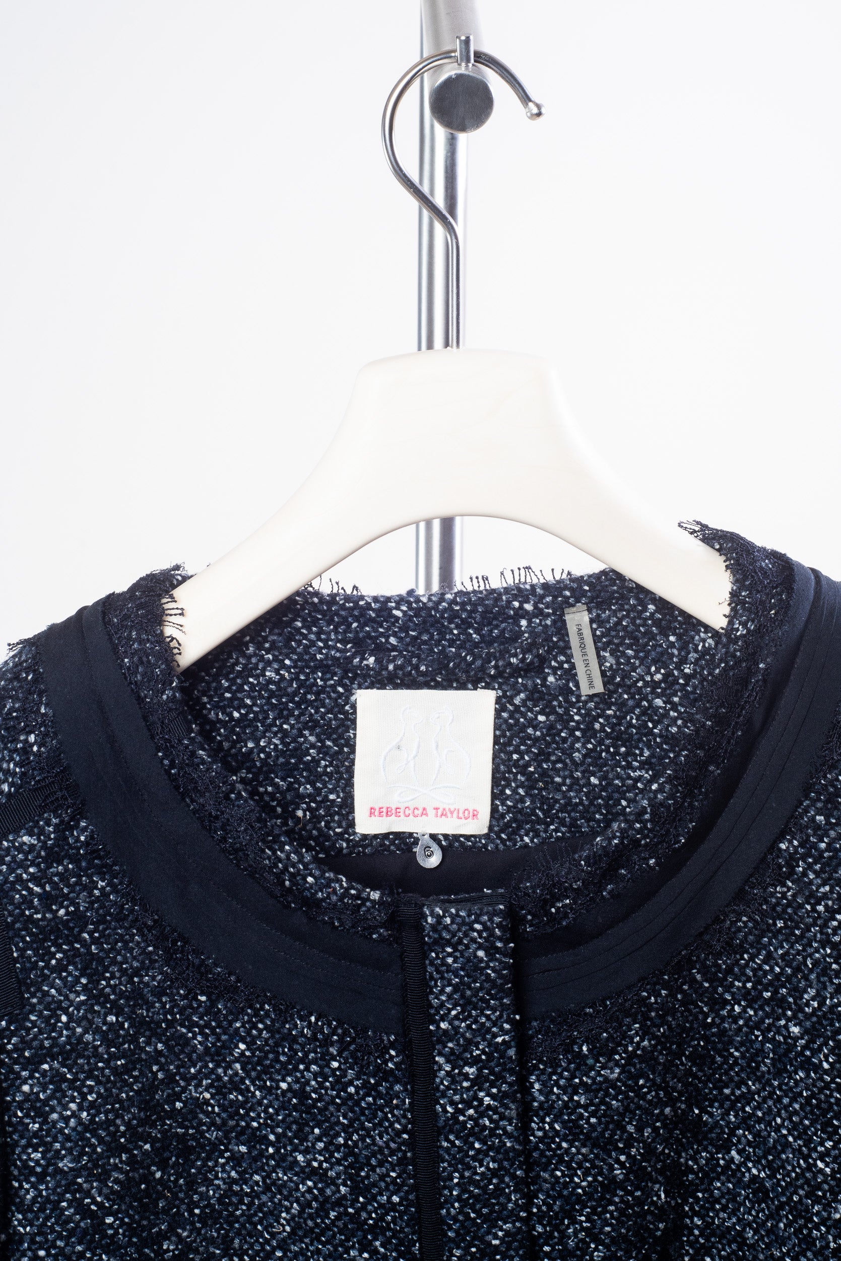Black and White Speckled Blazer and Skirt Set