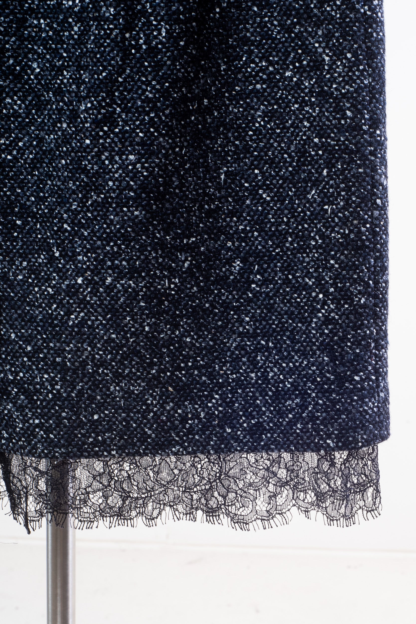 Black and White Speckled Blazer and Skirt Set