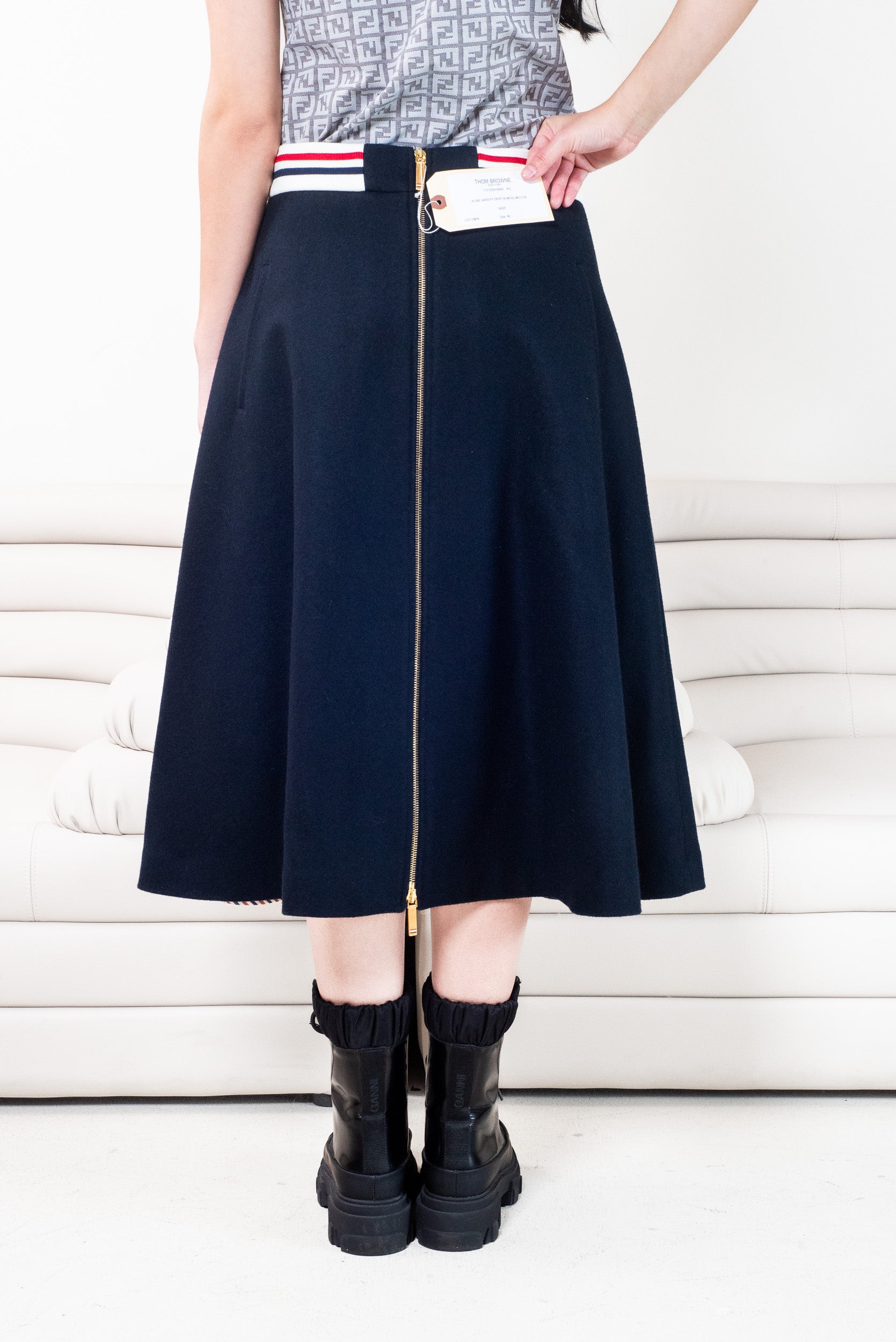 Navy A-Line Varsity Skirt