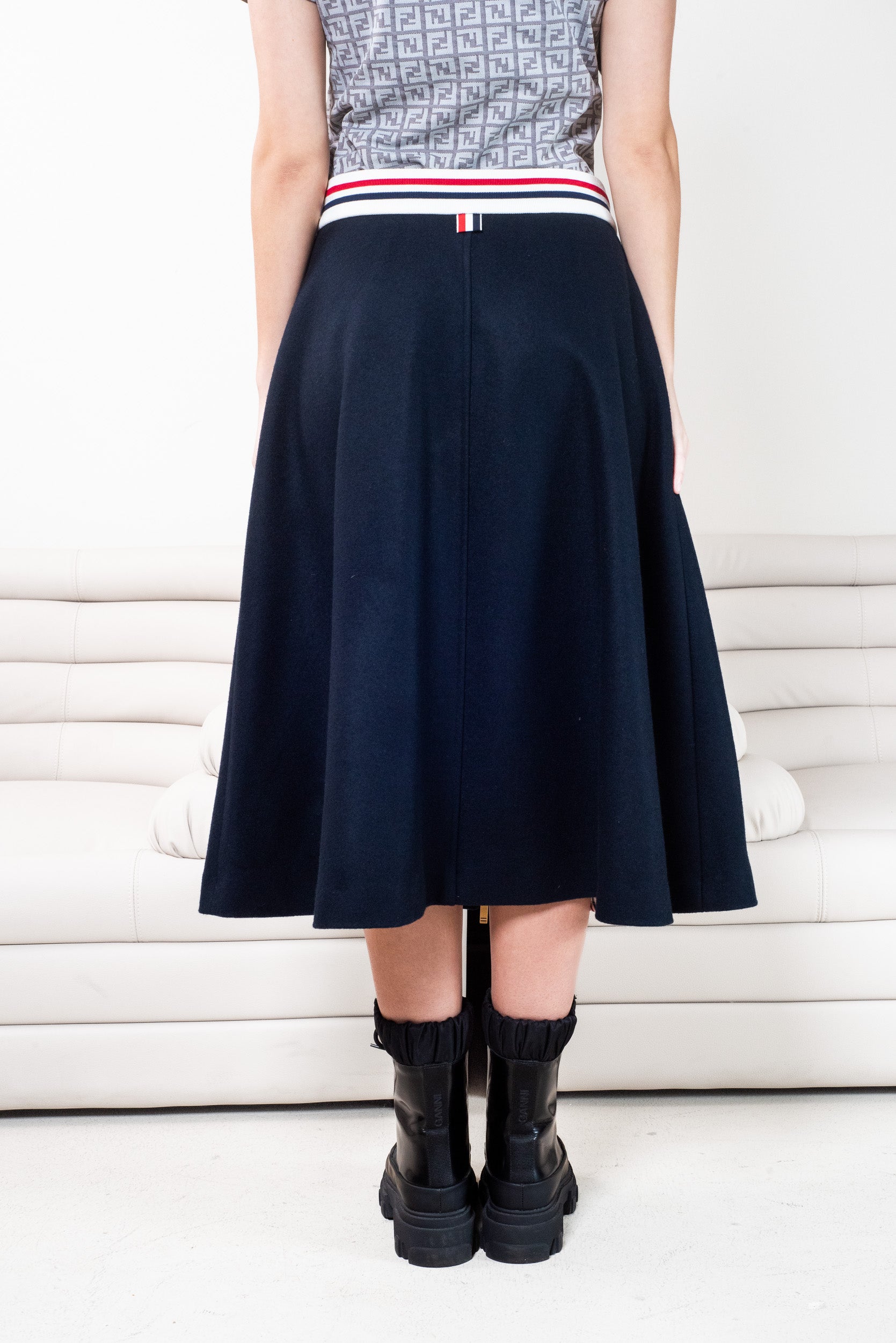 Navy A-Line Varsity Skirt