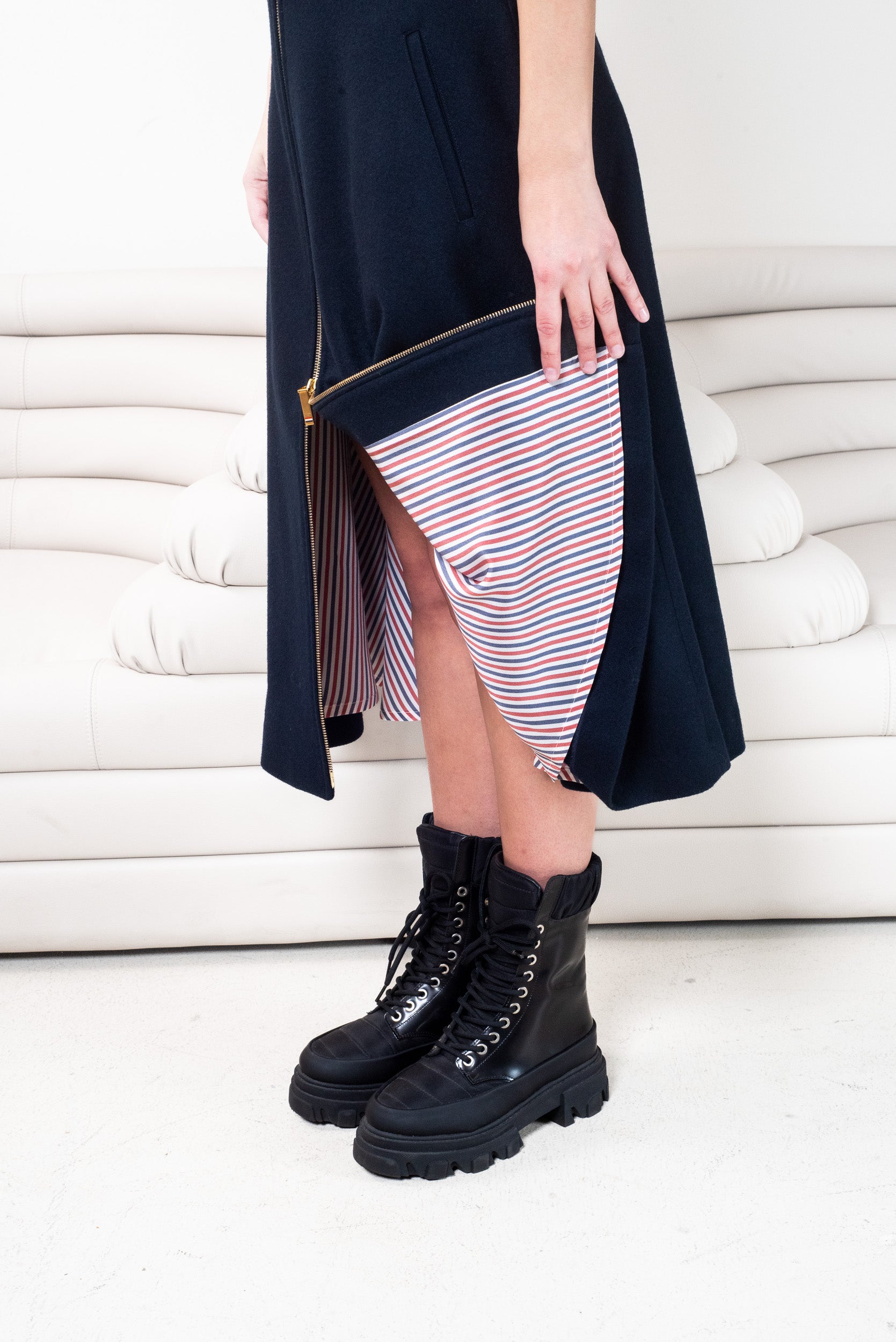 Navy A-Line Varsity Skirt