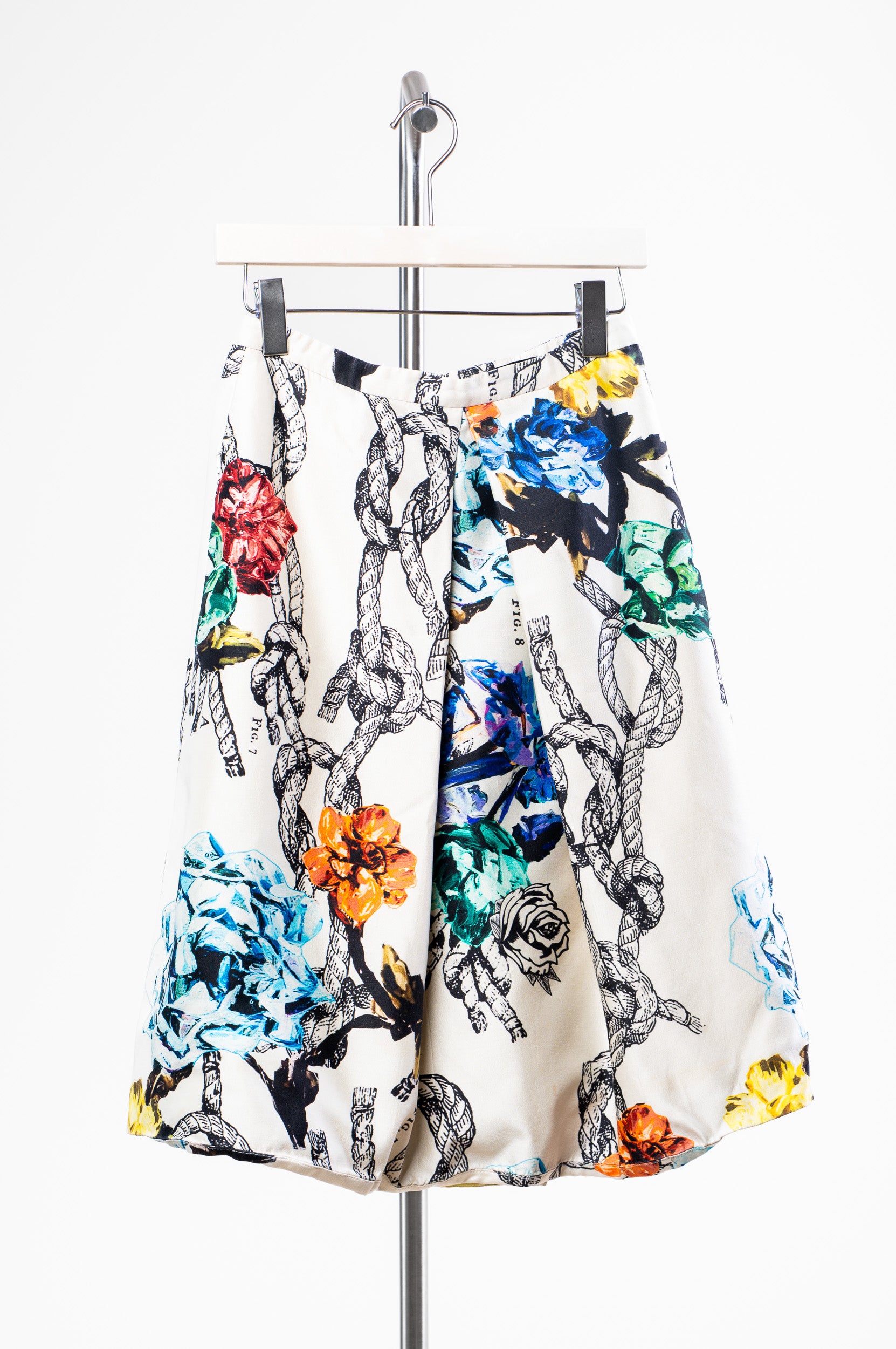 Floral Printed Bubble Knee Length Skirt