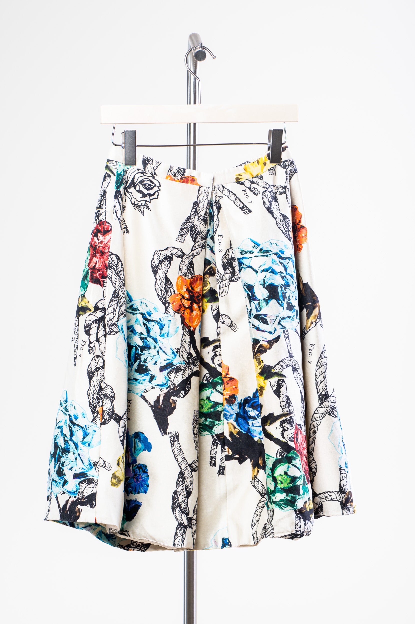 Floral Printed Bubble Knee Length Skirt