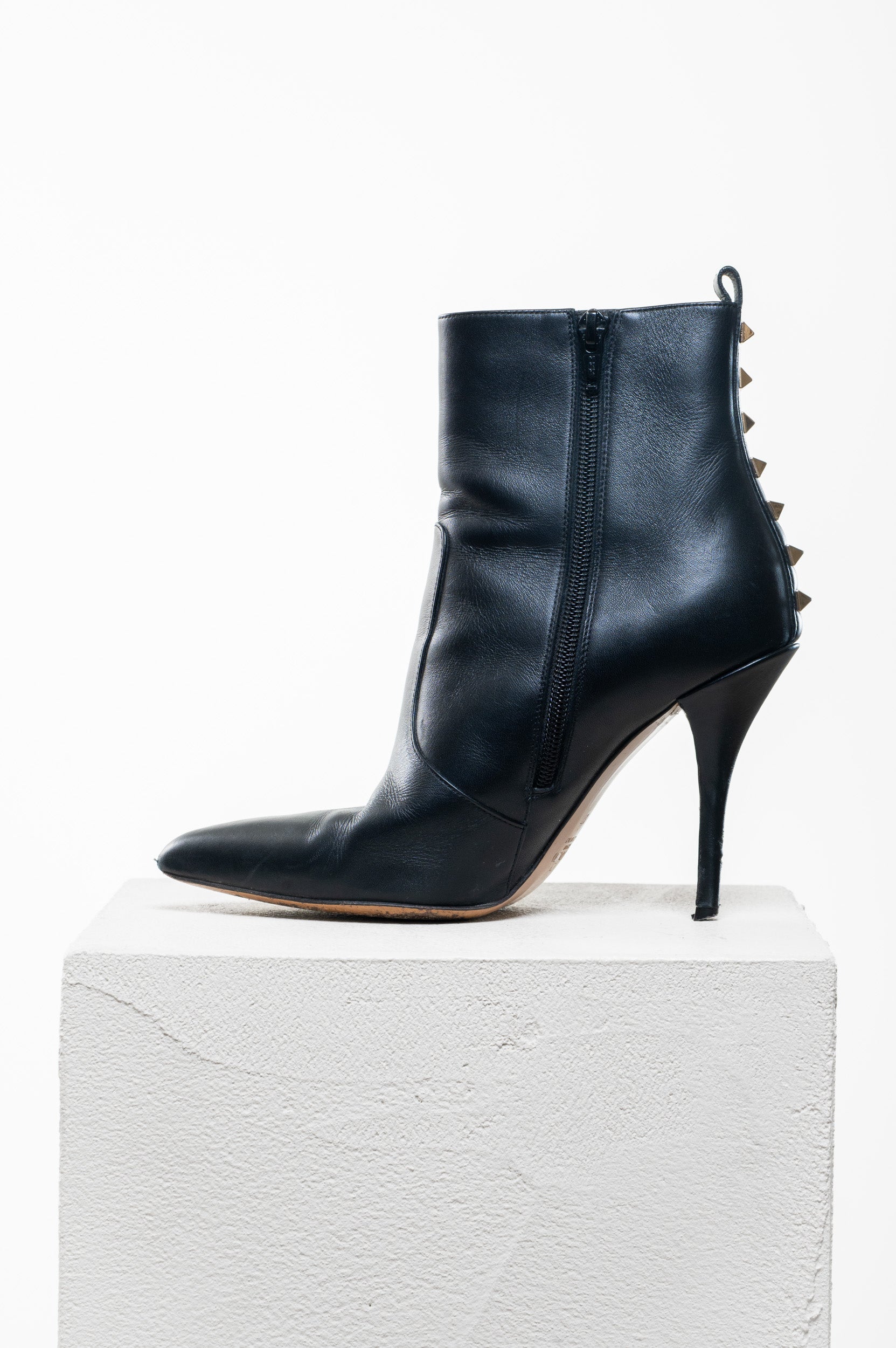 Black Rockstud High Heel Bootie