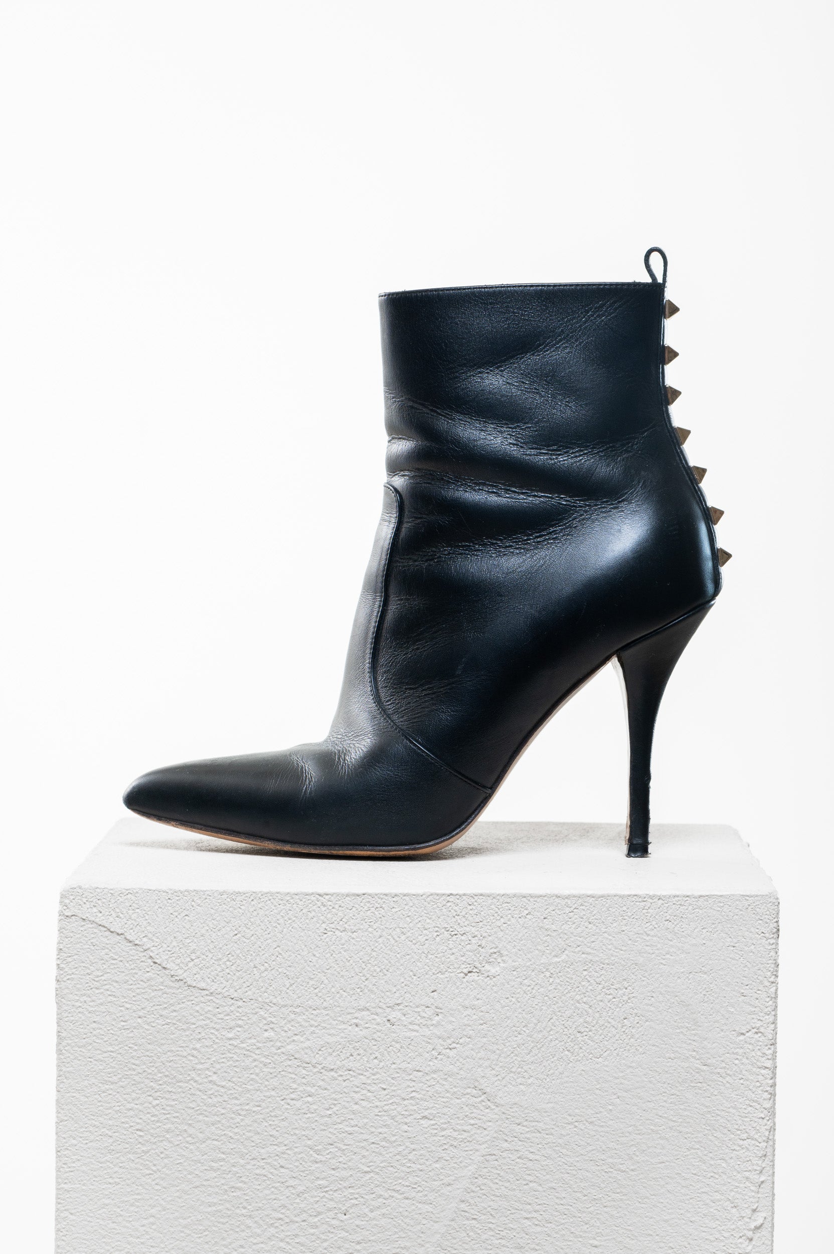 Black Rockstud High Heel Bootie