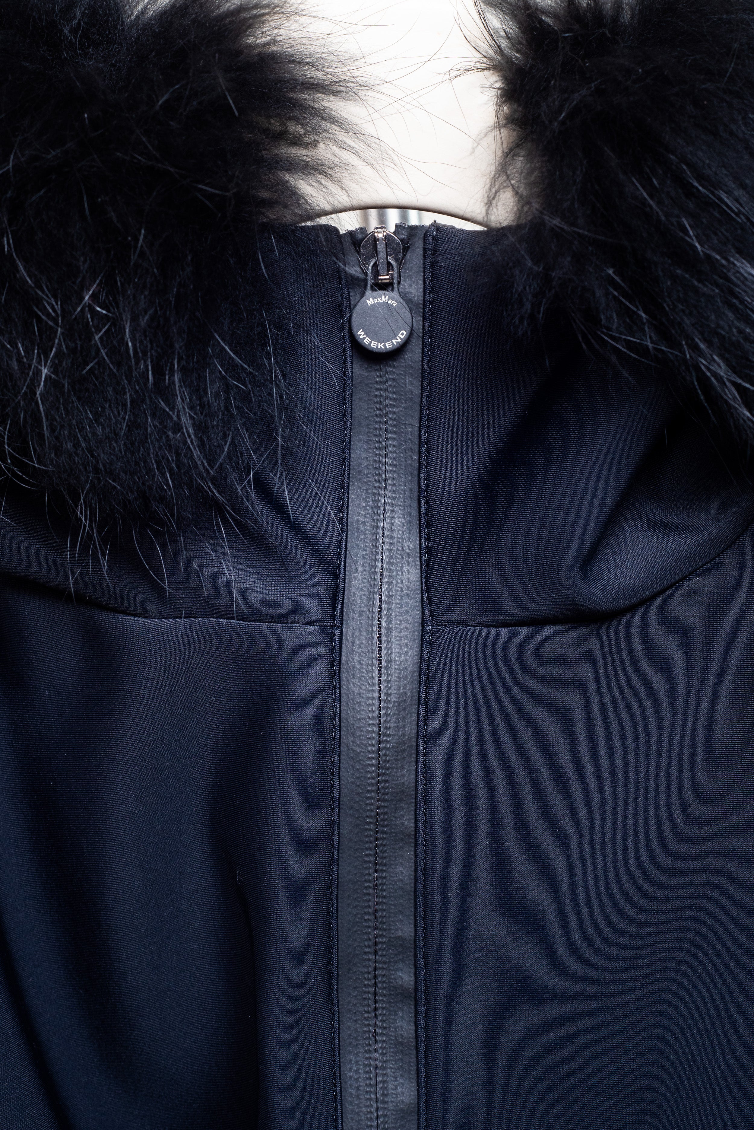 Black Faux Fur Collared Ski Jacket