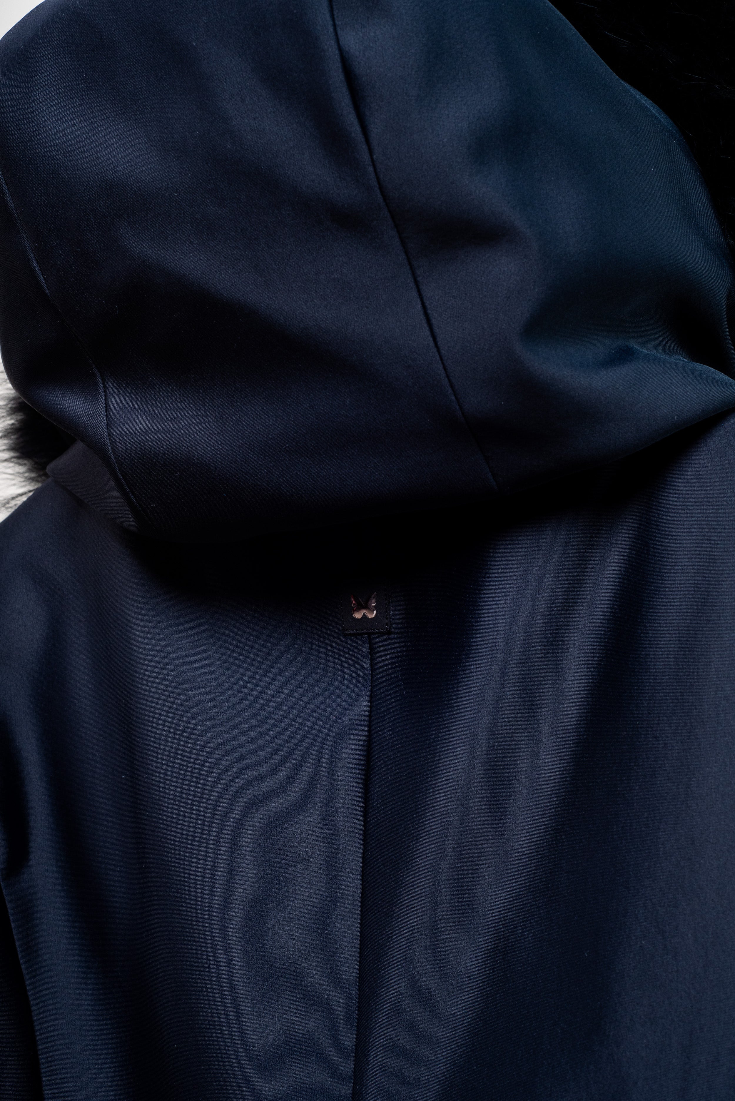 Black Faux Fur Collared Ski Jacket