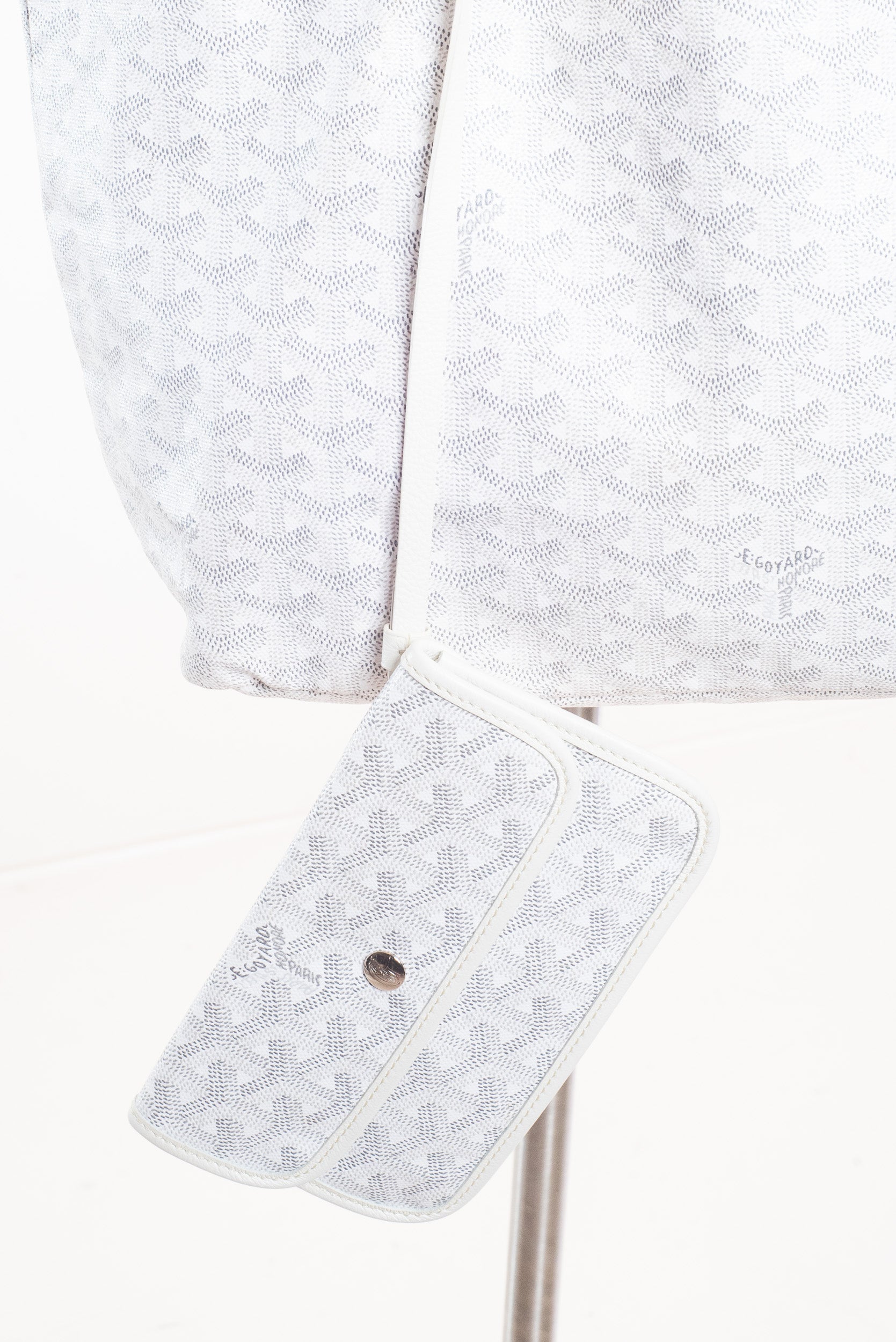 Goyardine White St. Louis Tote PM