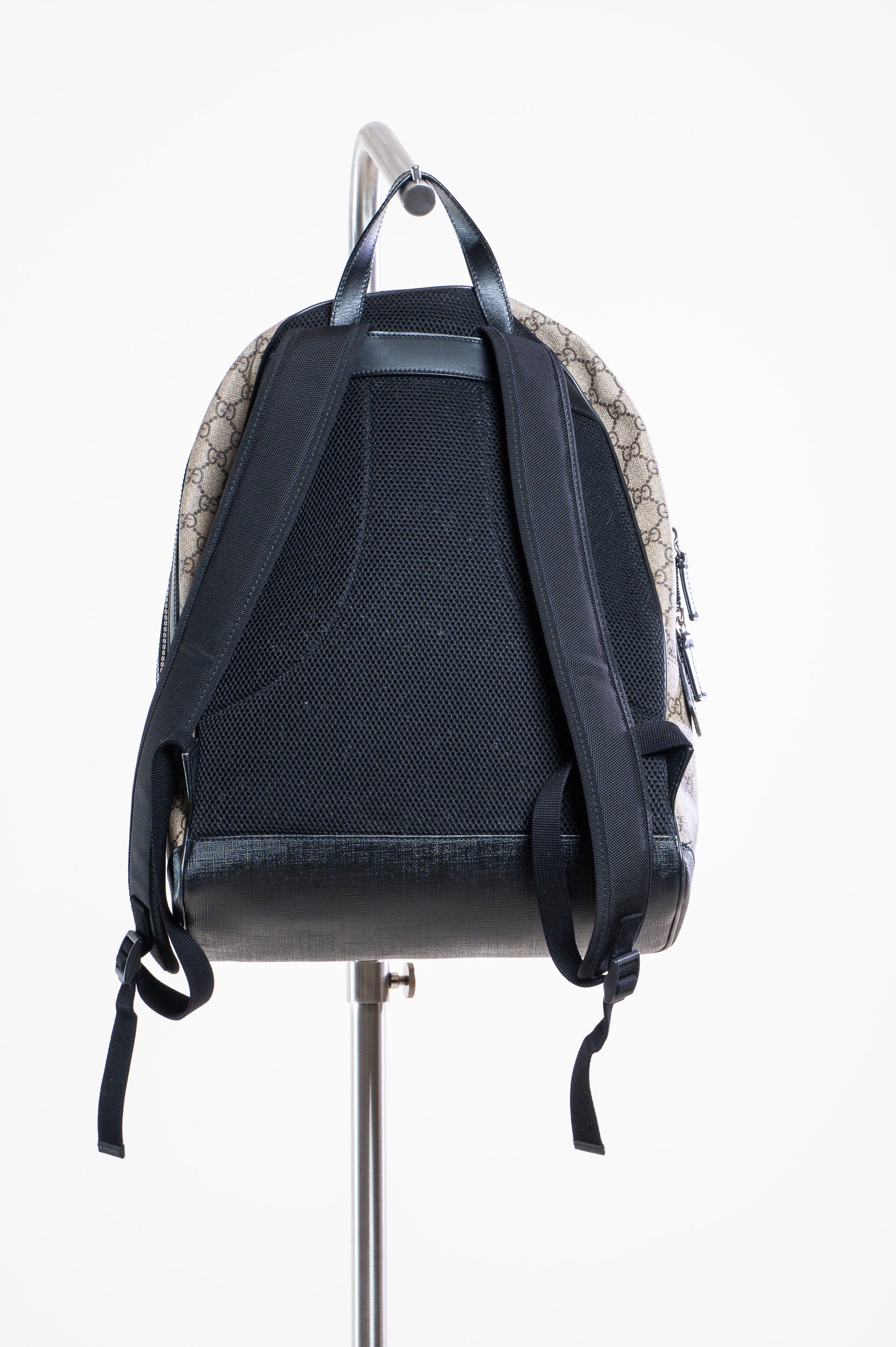 Back view of Gucci Medium GG Coated Canvas Supreme Eden Backpack