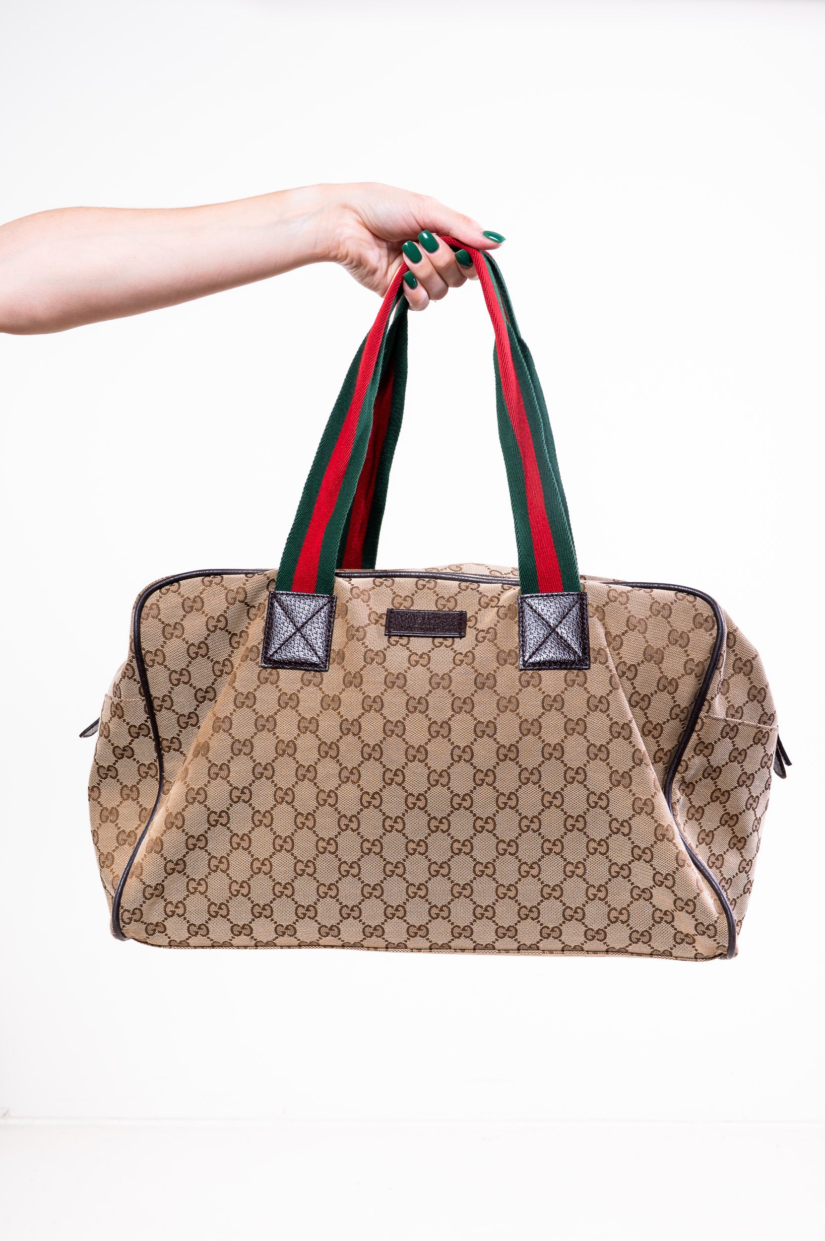Large GG Supreme Web Collapsible Carry On Duffle