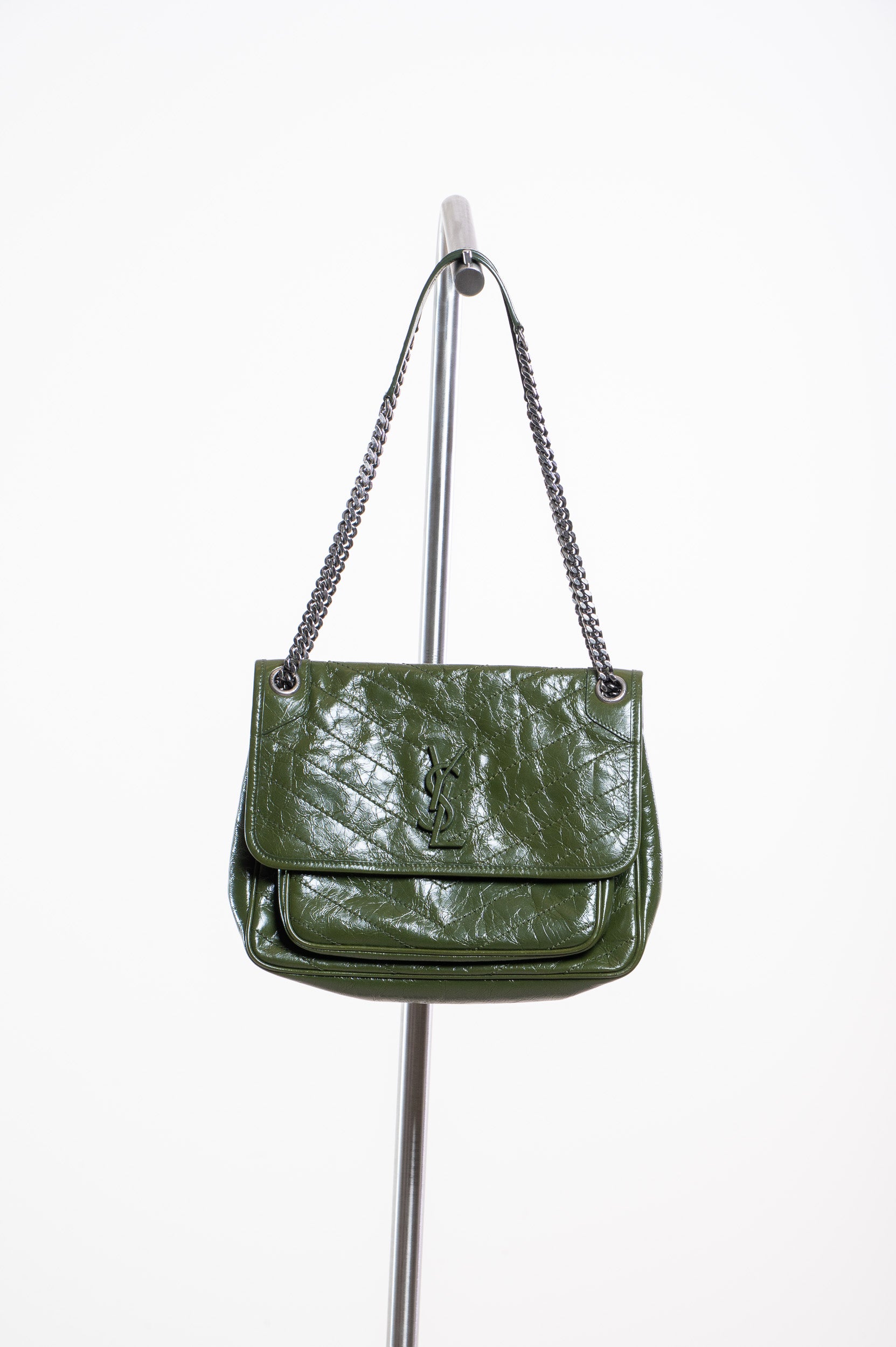 Large Green Calfskin Nikki Crossbody