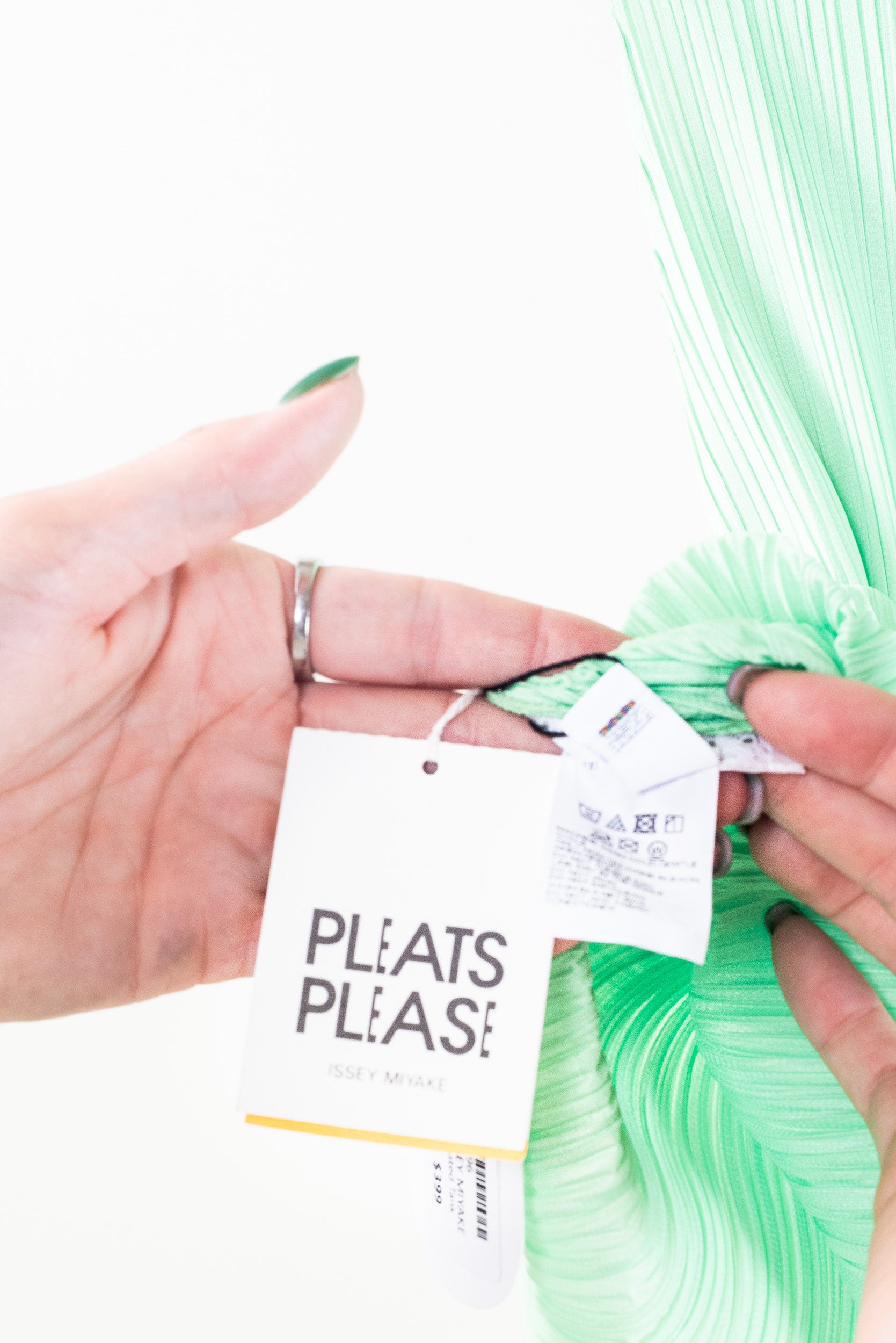 Mint Crew Neck Pleated Tank