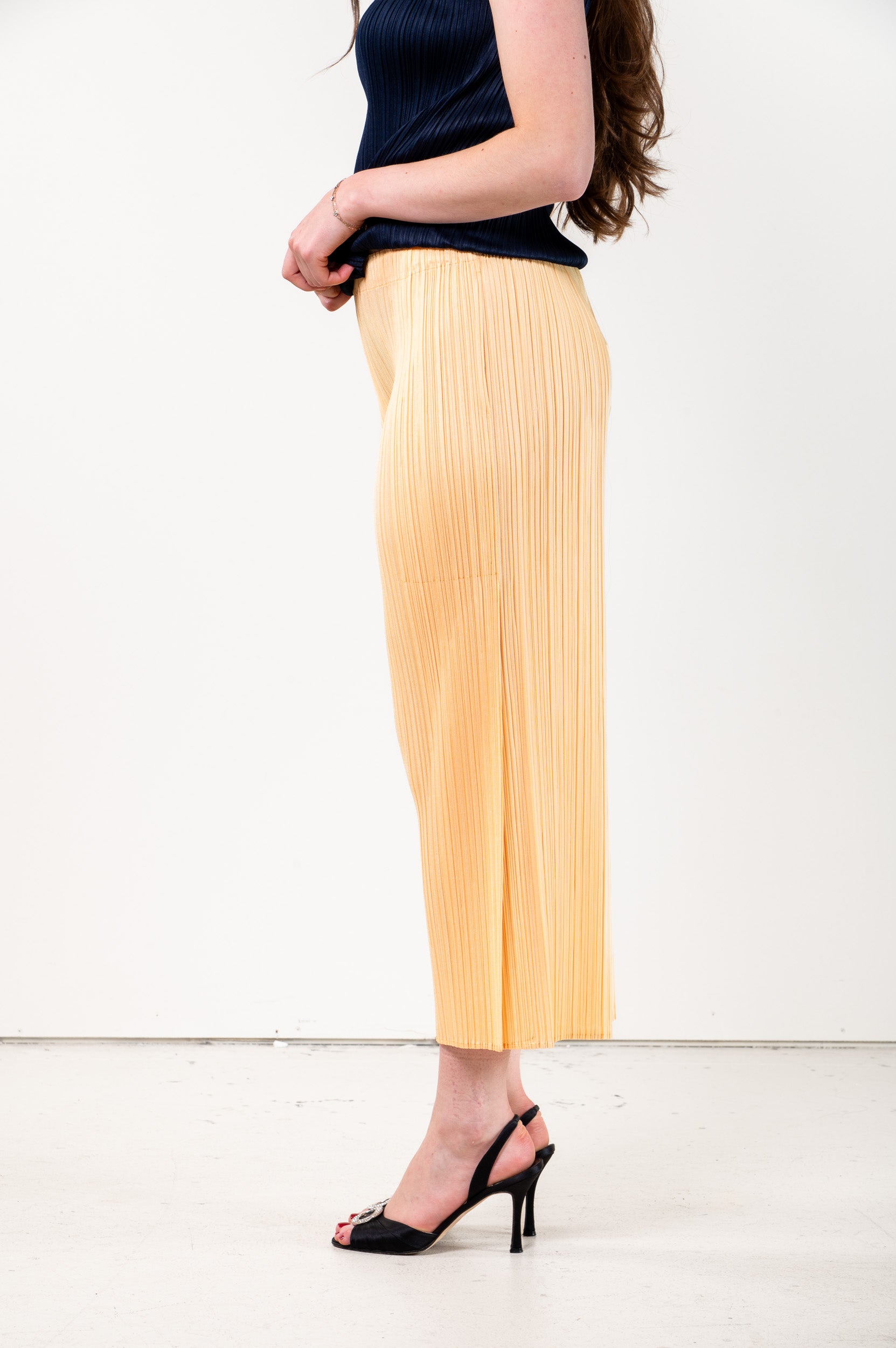 Light Orange Flare Pleated Pant