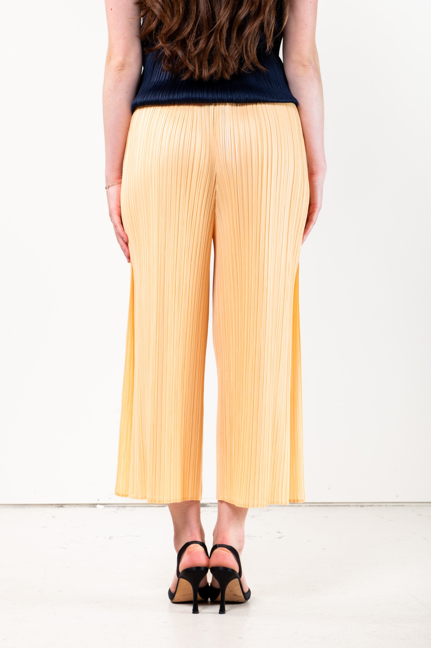 Light Orange Flare Pleated Pant