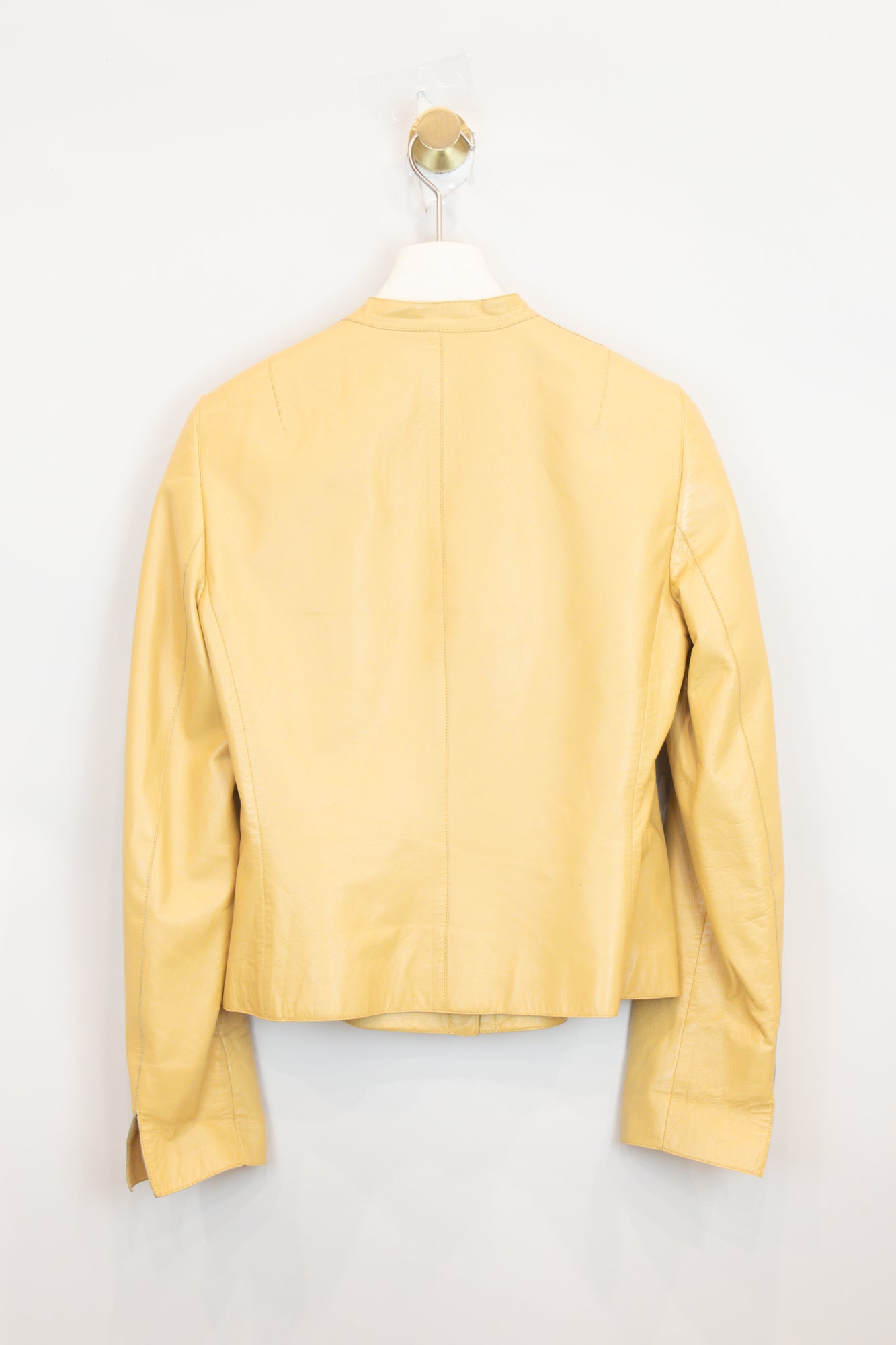 Mustard Yellow Leather Jacket  Leather