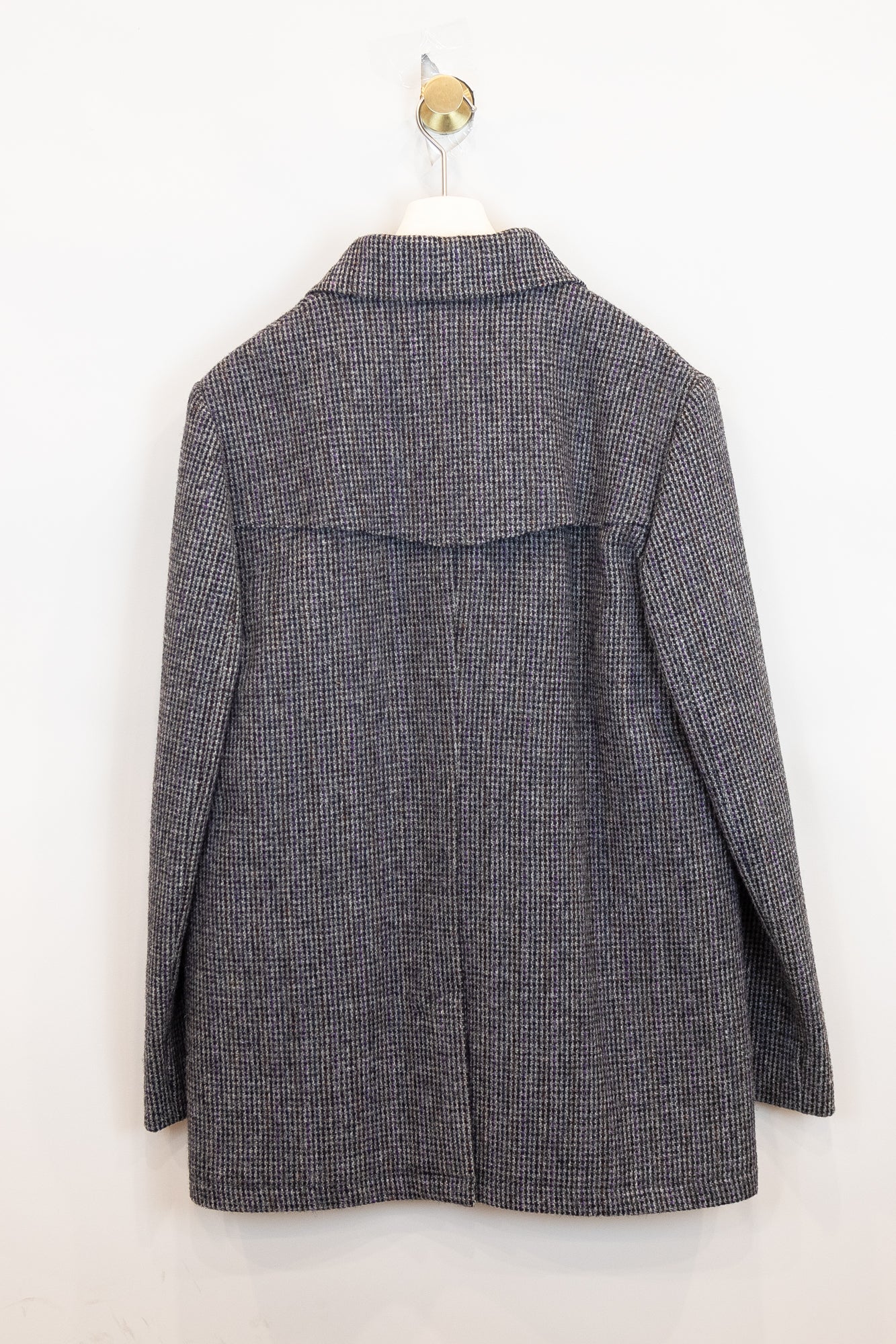 Grey Wool Jacket With Red Coloring Wool