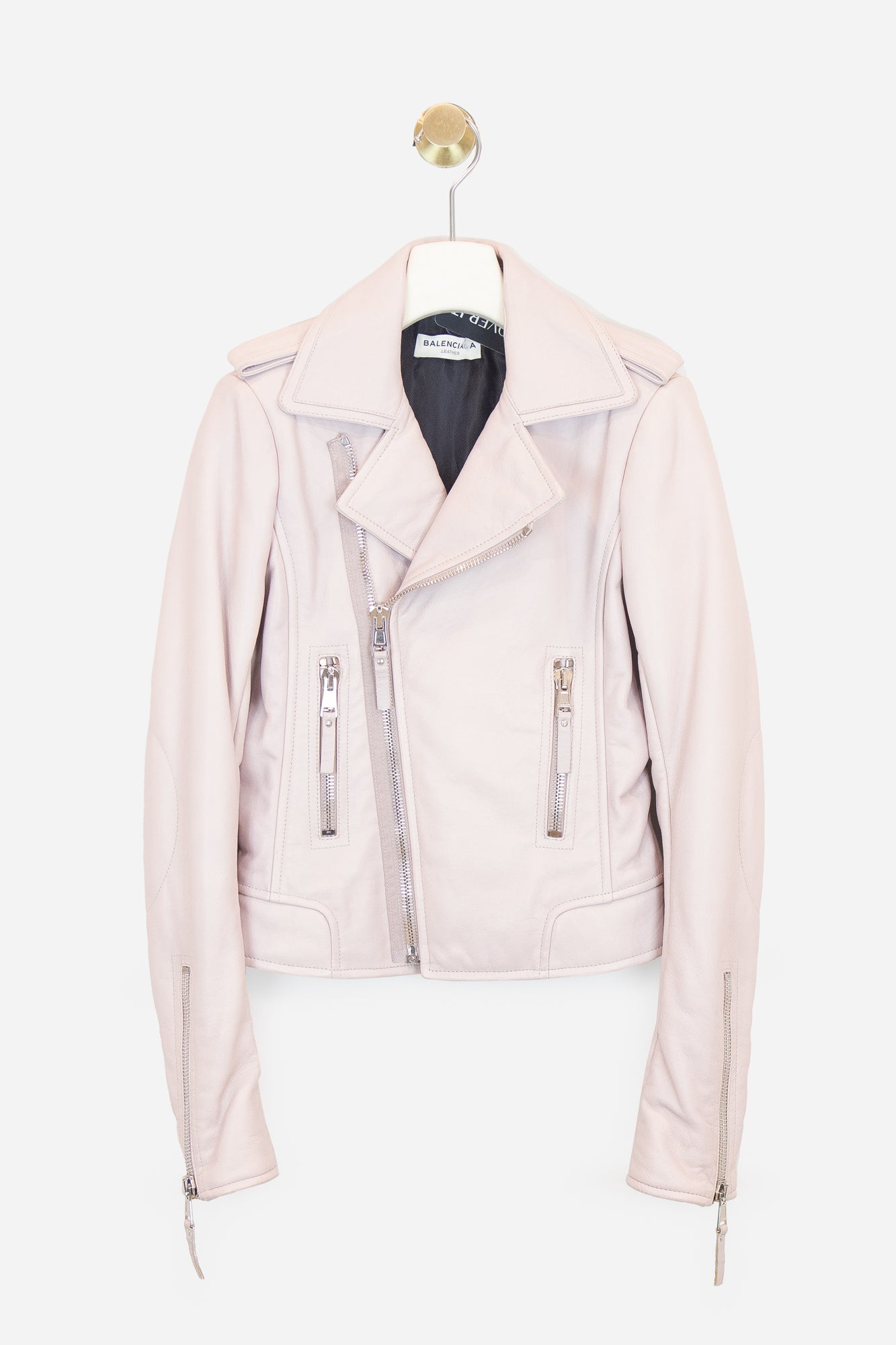 Light Pink Double Collared Half Zip Jacket Lamb