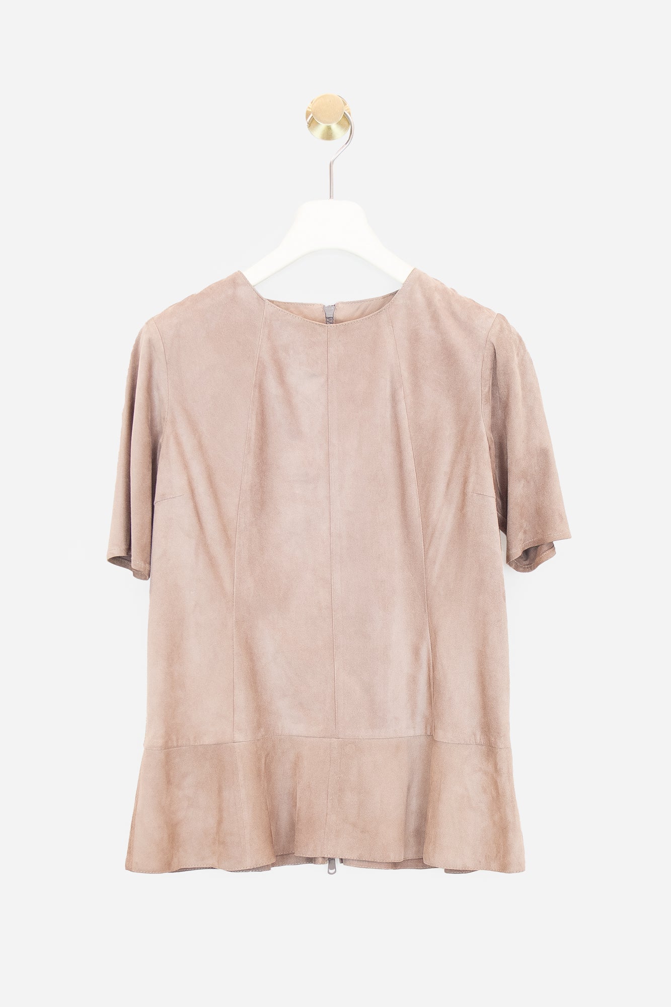 Taupe Suede Shortsleeve Shirt Suede