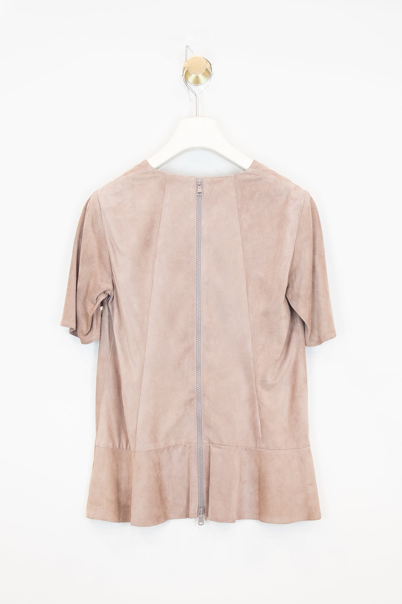 Taupe Suede Shortsleeve Shirt Suede