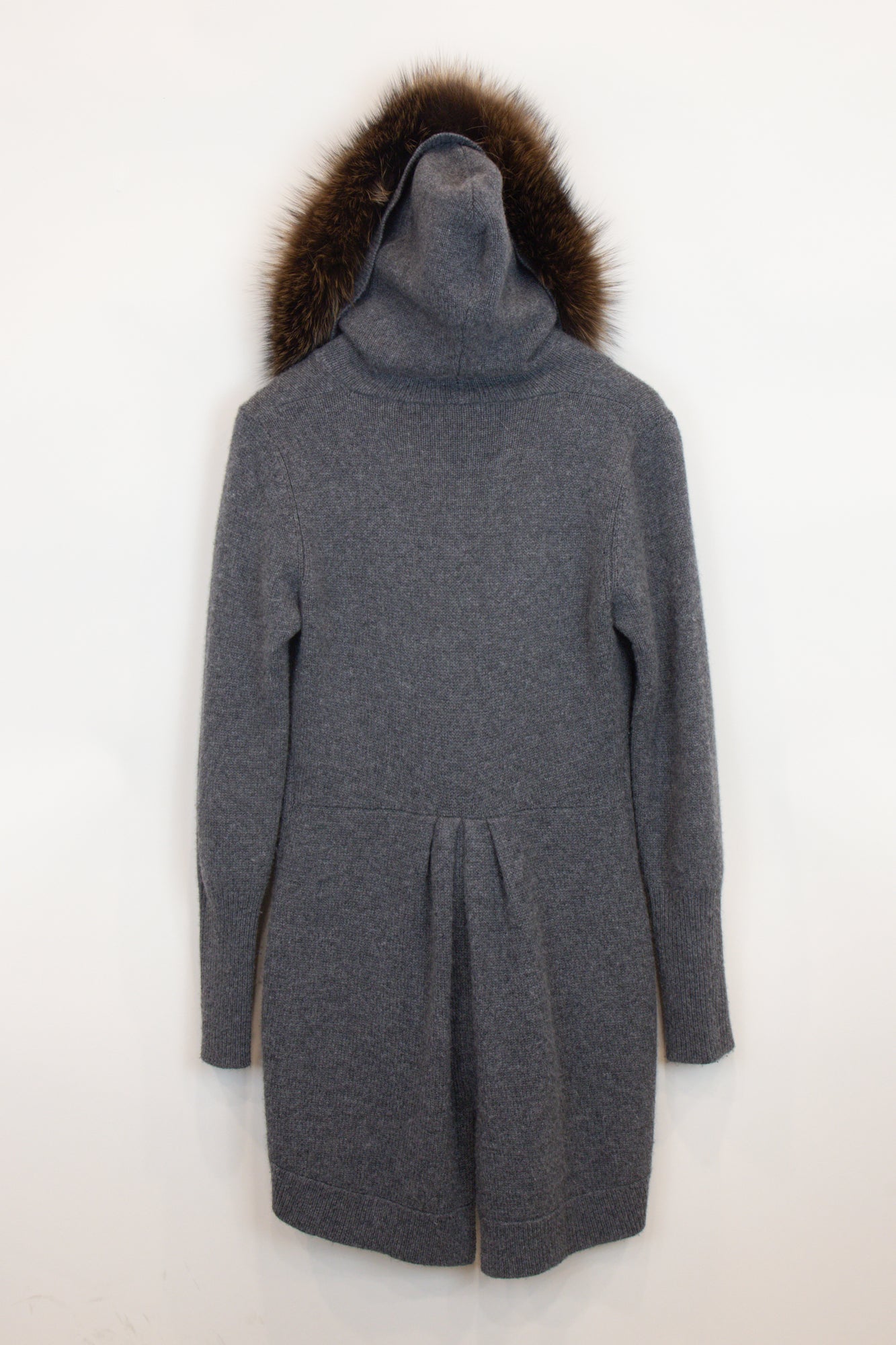 Grey Fur Collar Sweater Cashmere/Fur